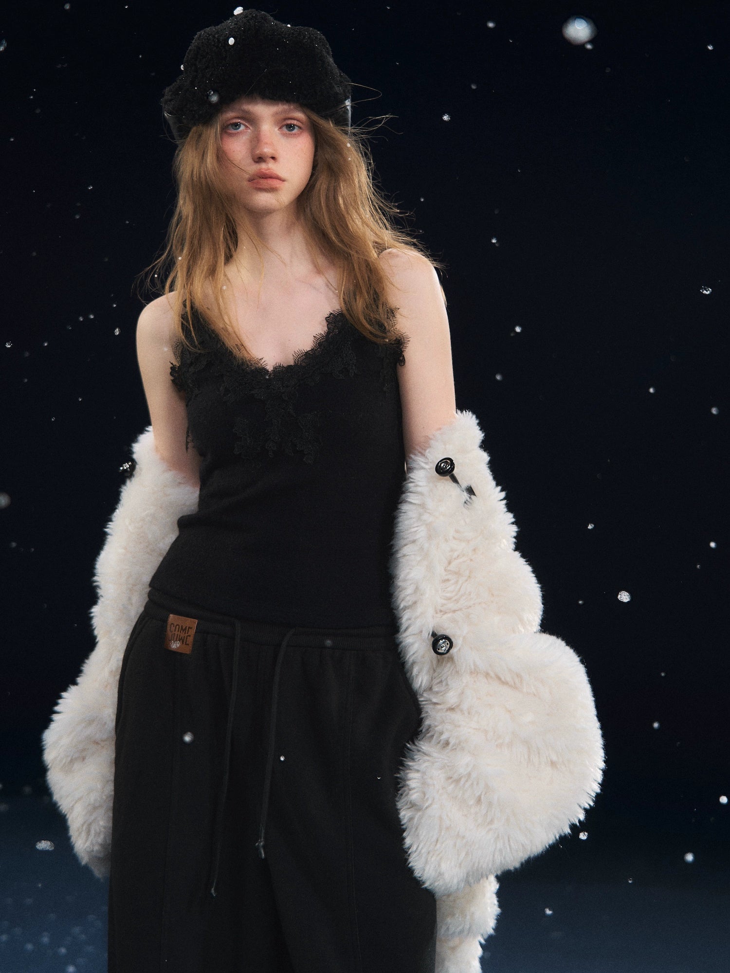 Textured Velvet Lace Cami Vest