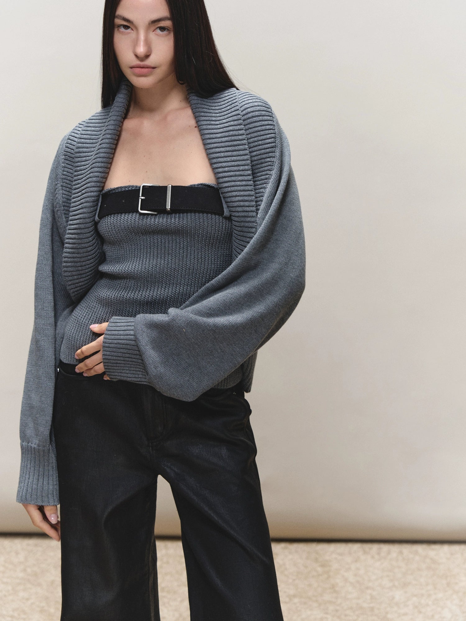 Belted Bandeau & Cardigan Set