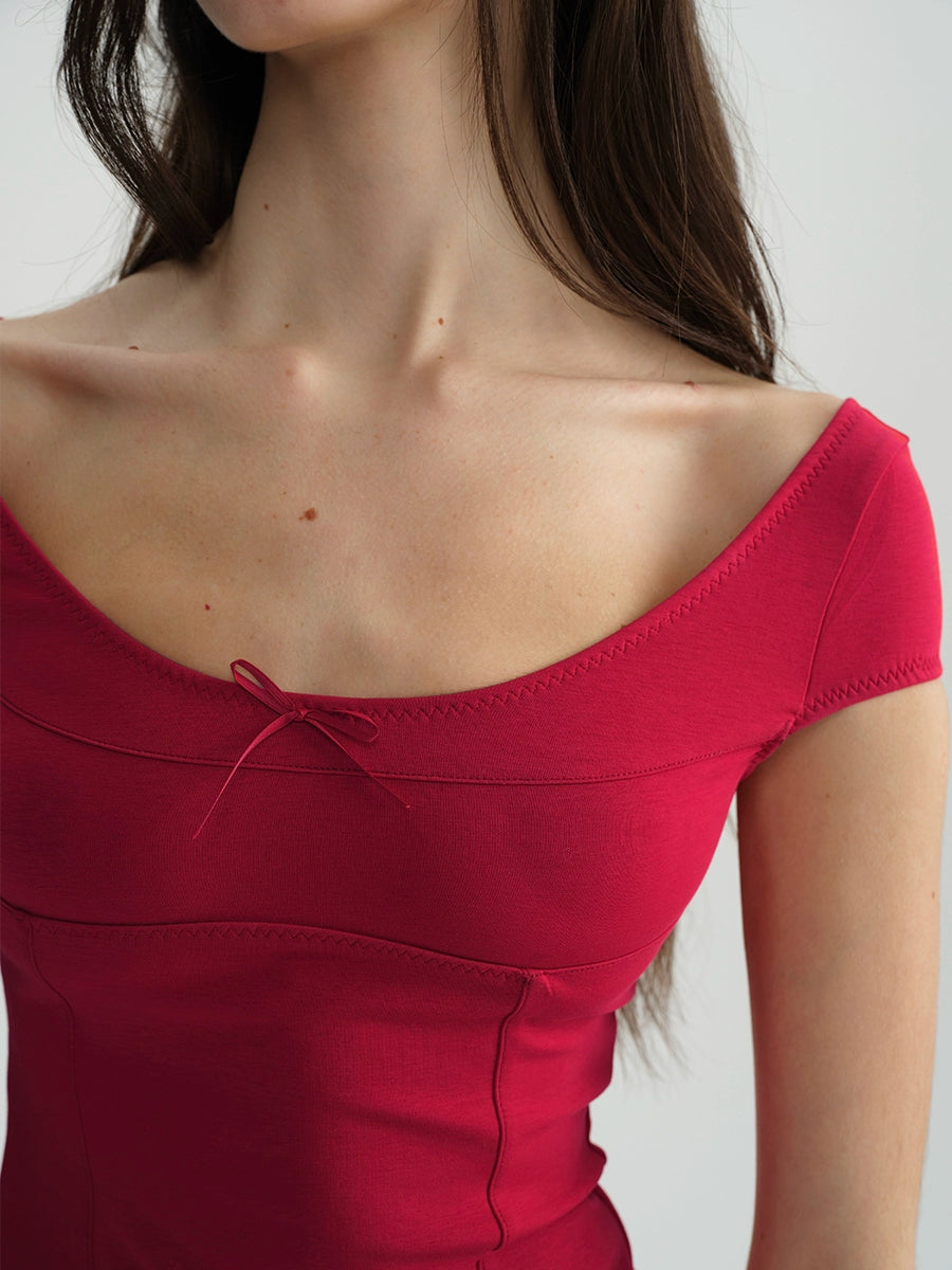 Herringbone Crewneck Slim Tee