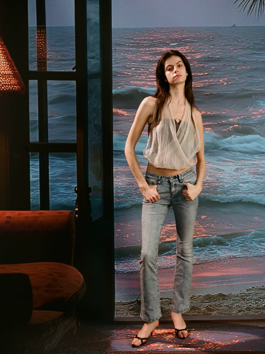 Sequin Mesh Layered Bustier Top