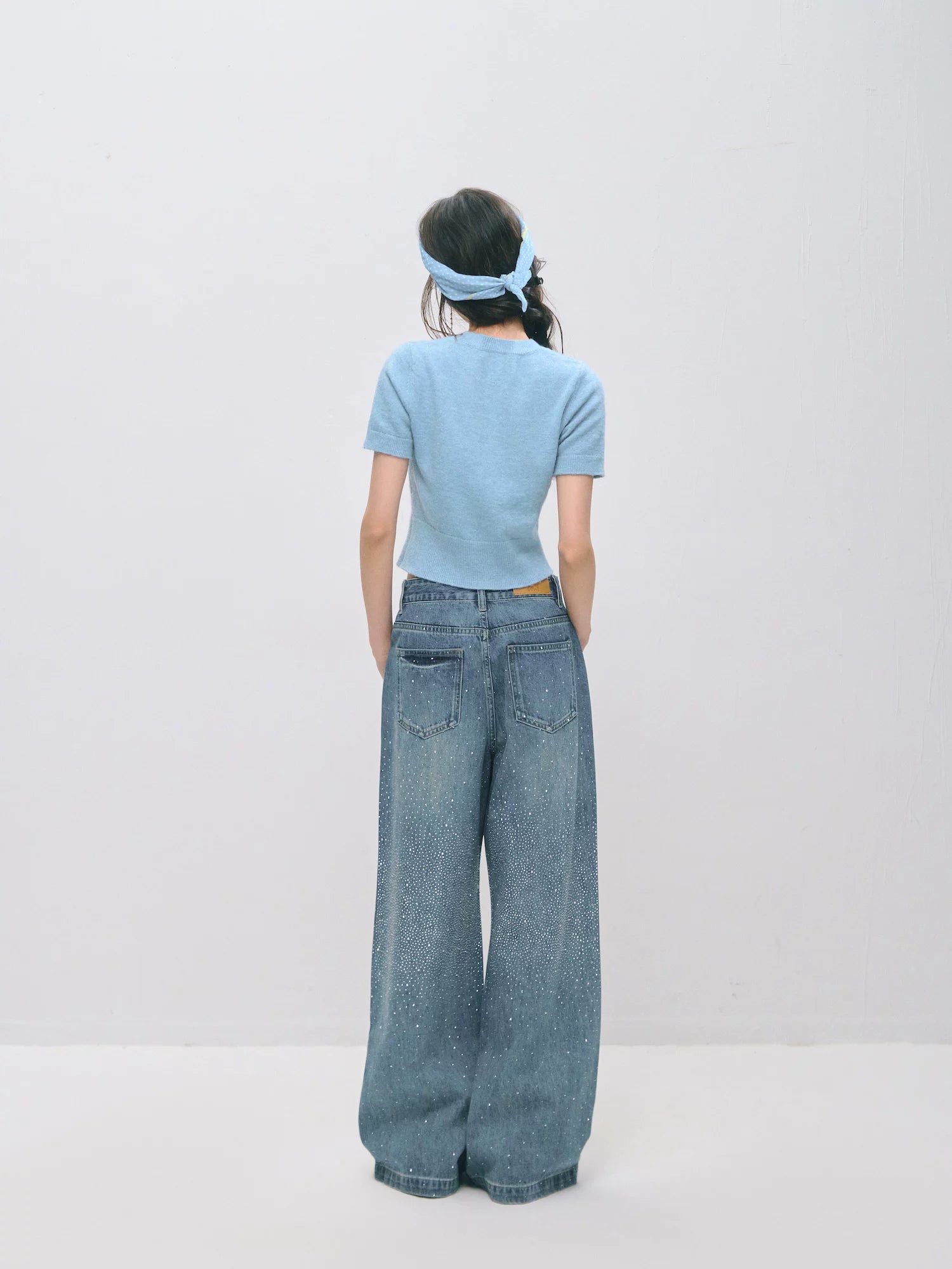 Vintage Rhinestone Straight Jeans