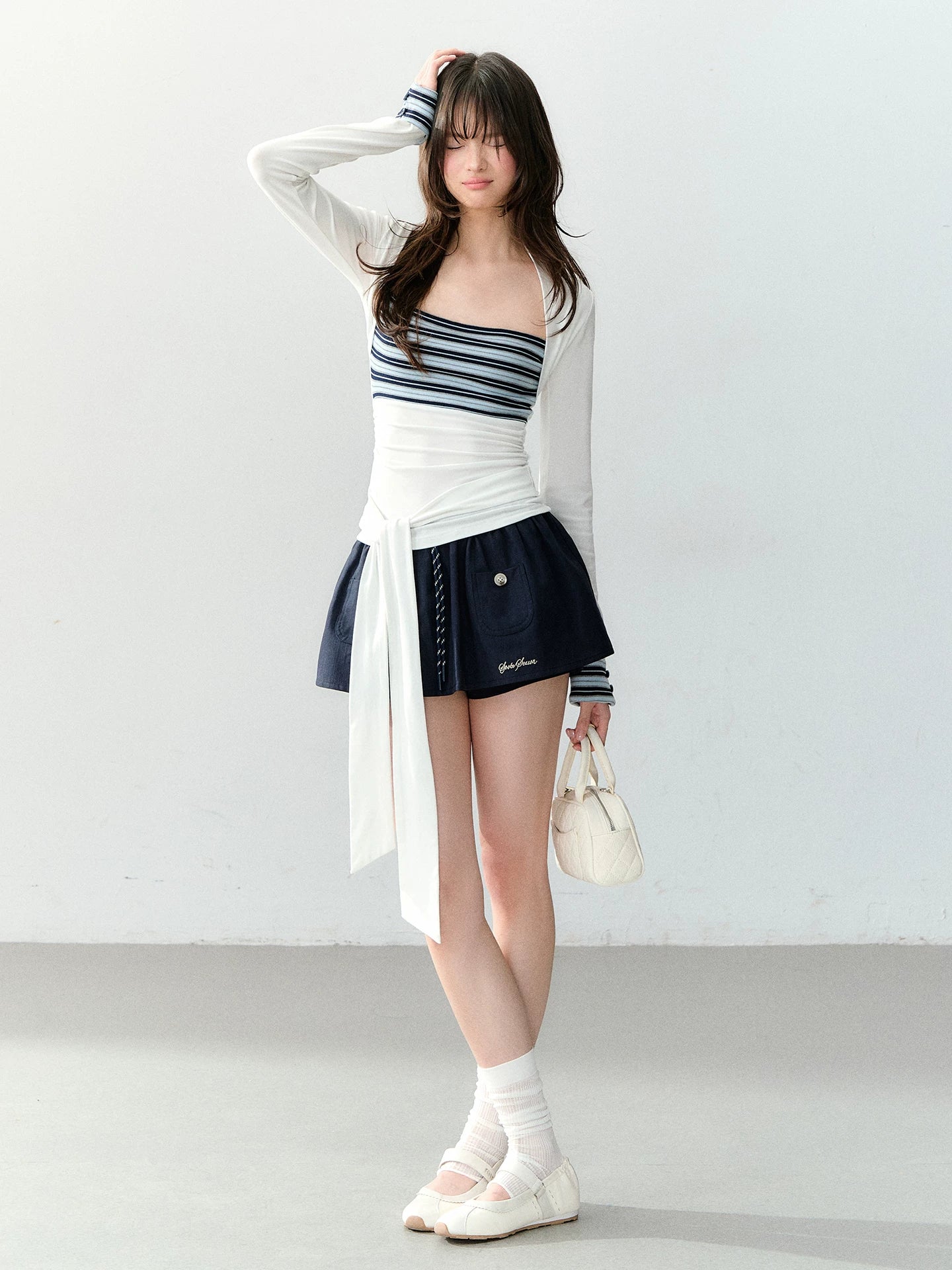 Contrast Trim Stripe Knit Top