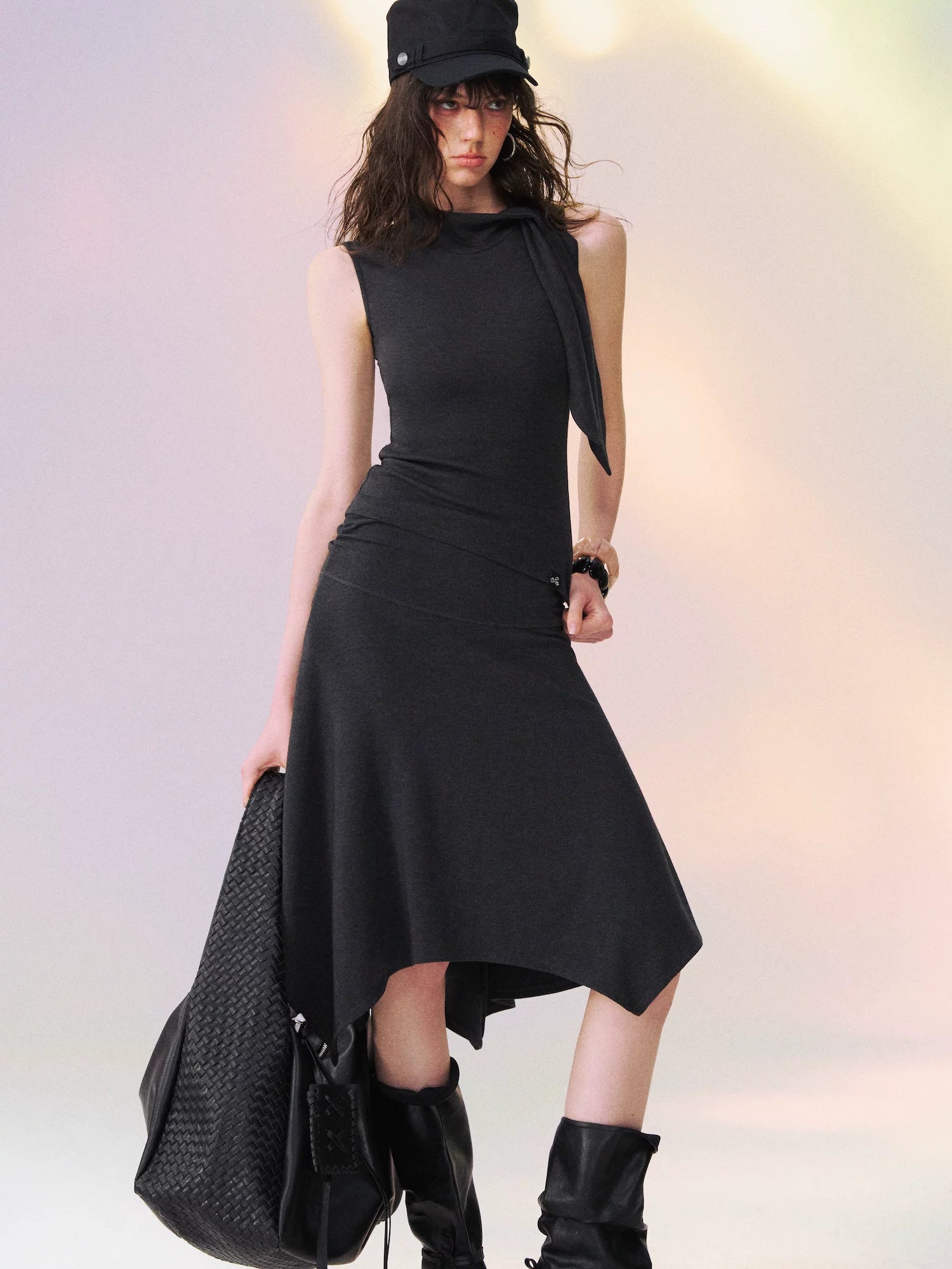 Draped Tie Top Skirt Set