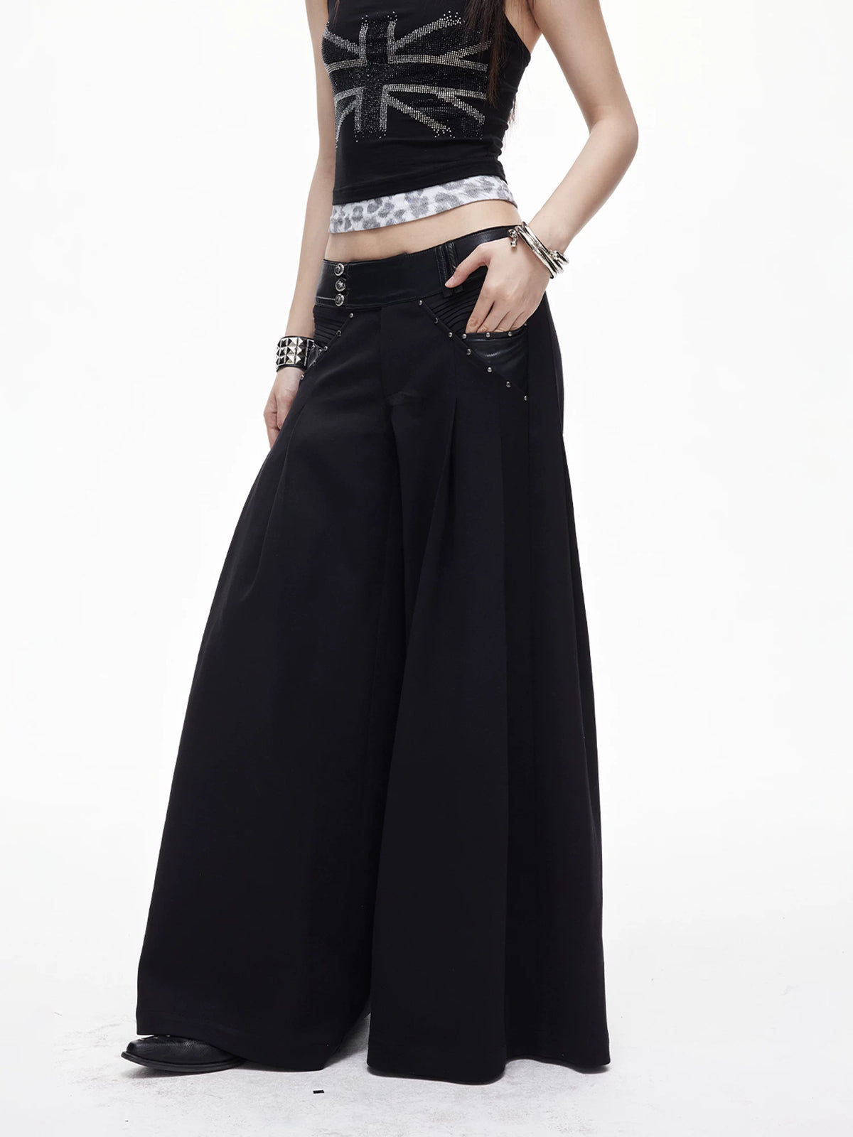 Studded Wide Leg Pants