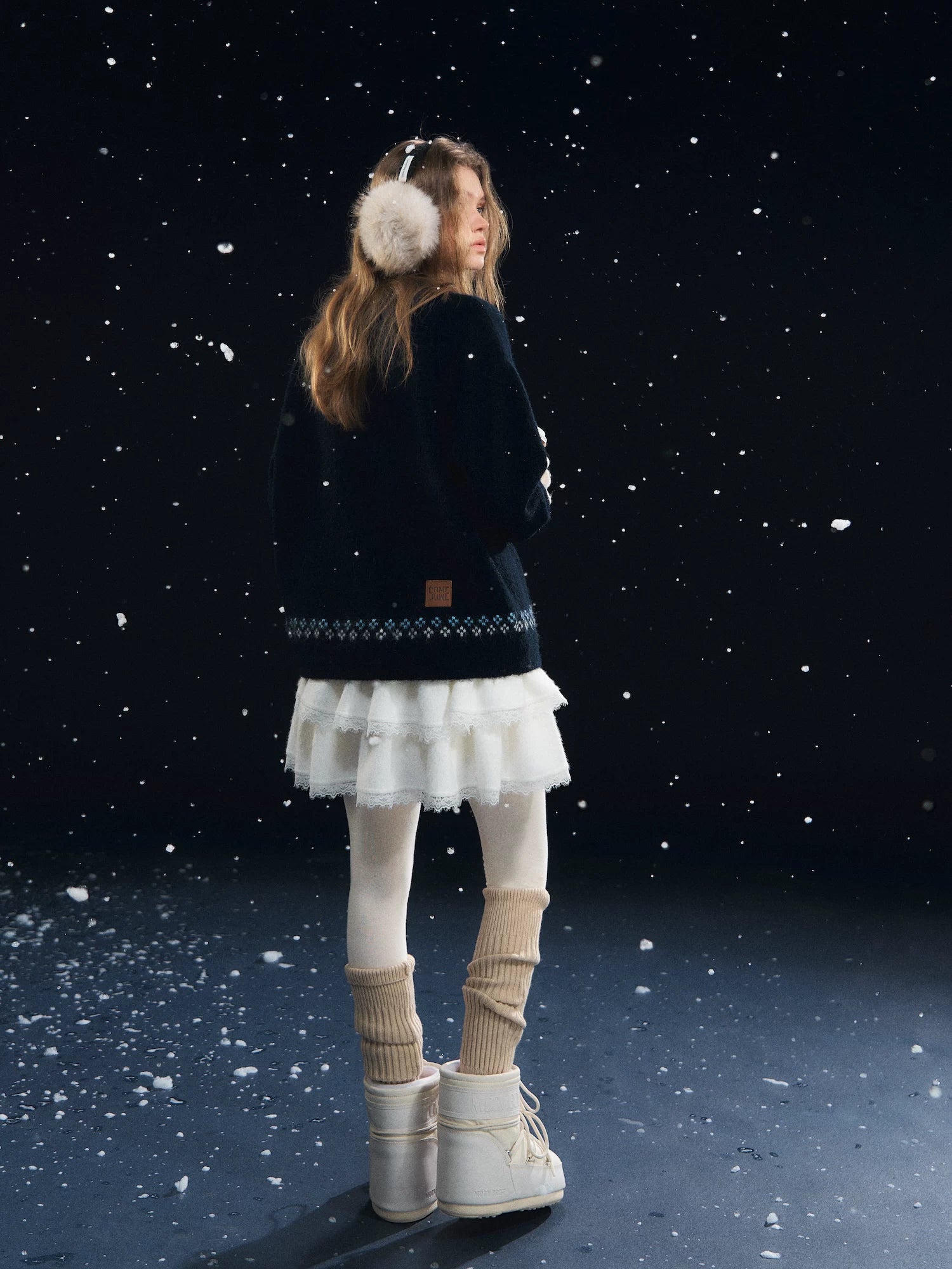 Snowflake Pony Print Sweater