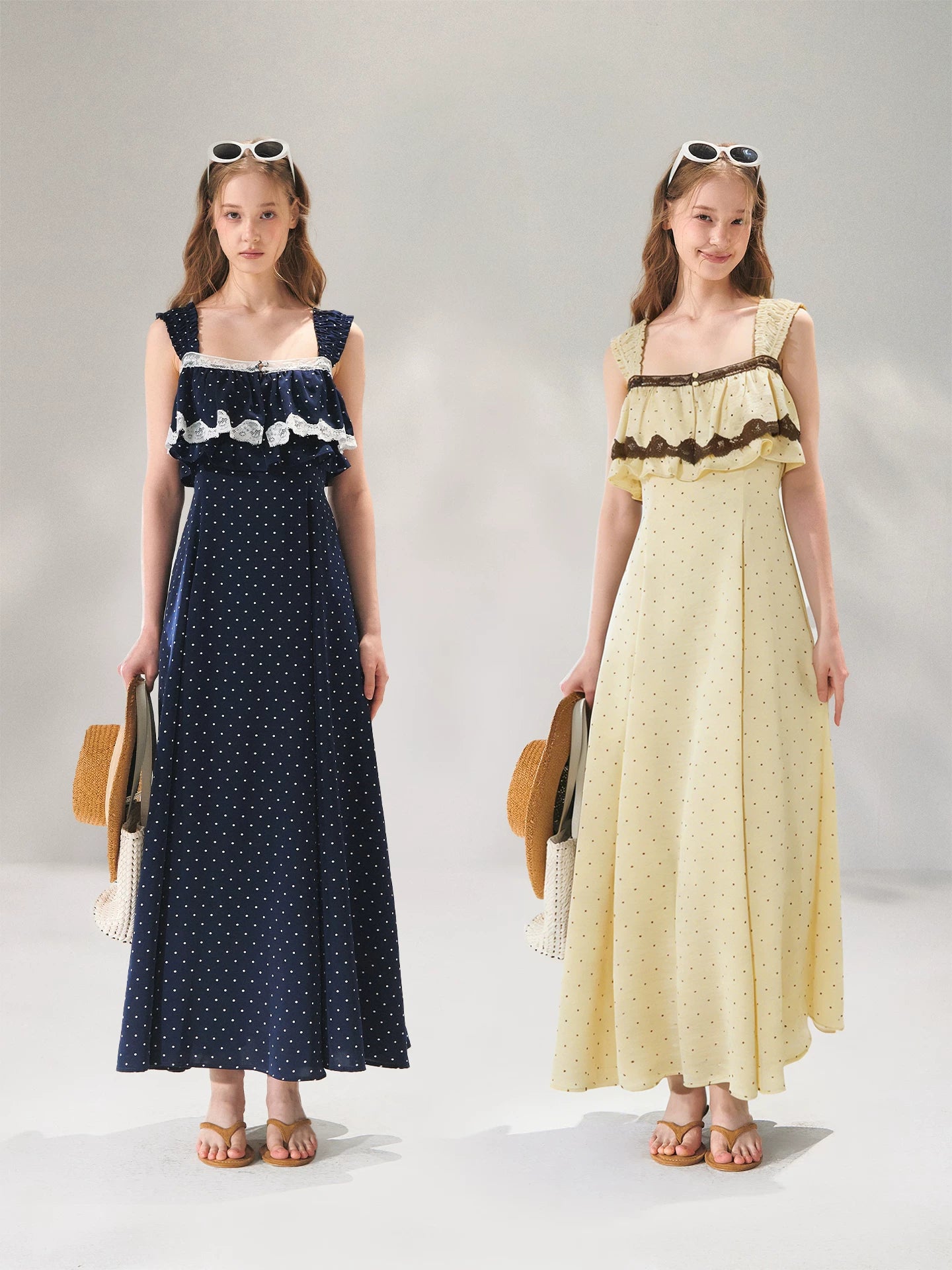 Polka Lace Strap Dress