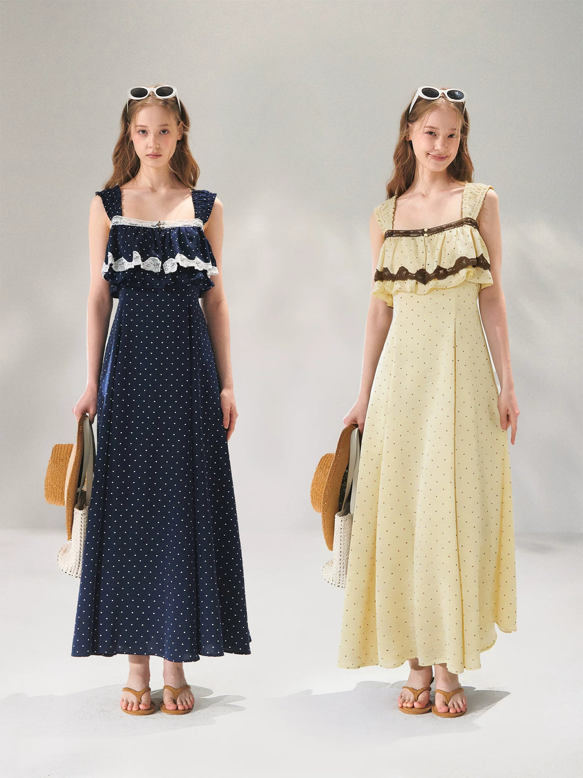 Polka Lace Strap Dress