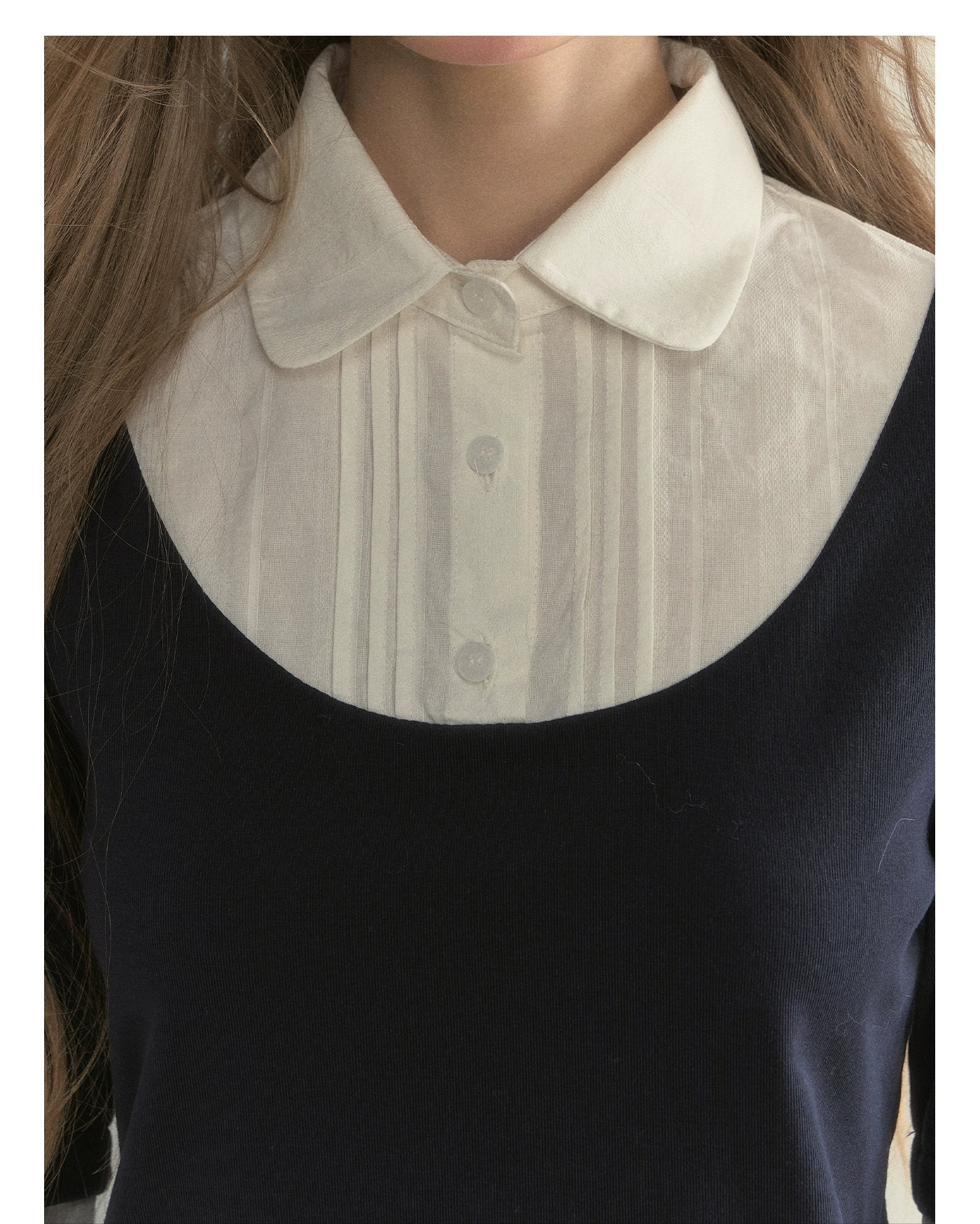 Layered Shirt Knit Top