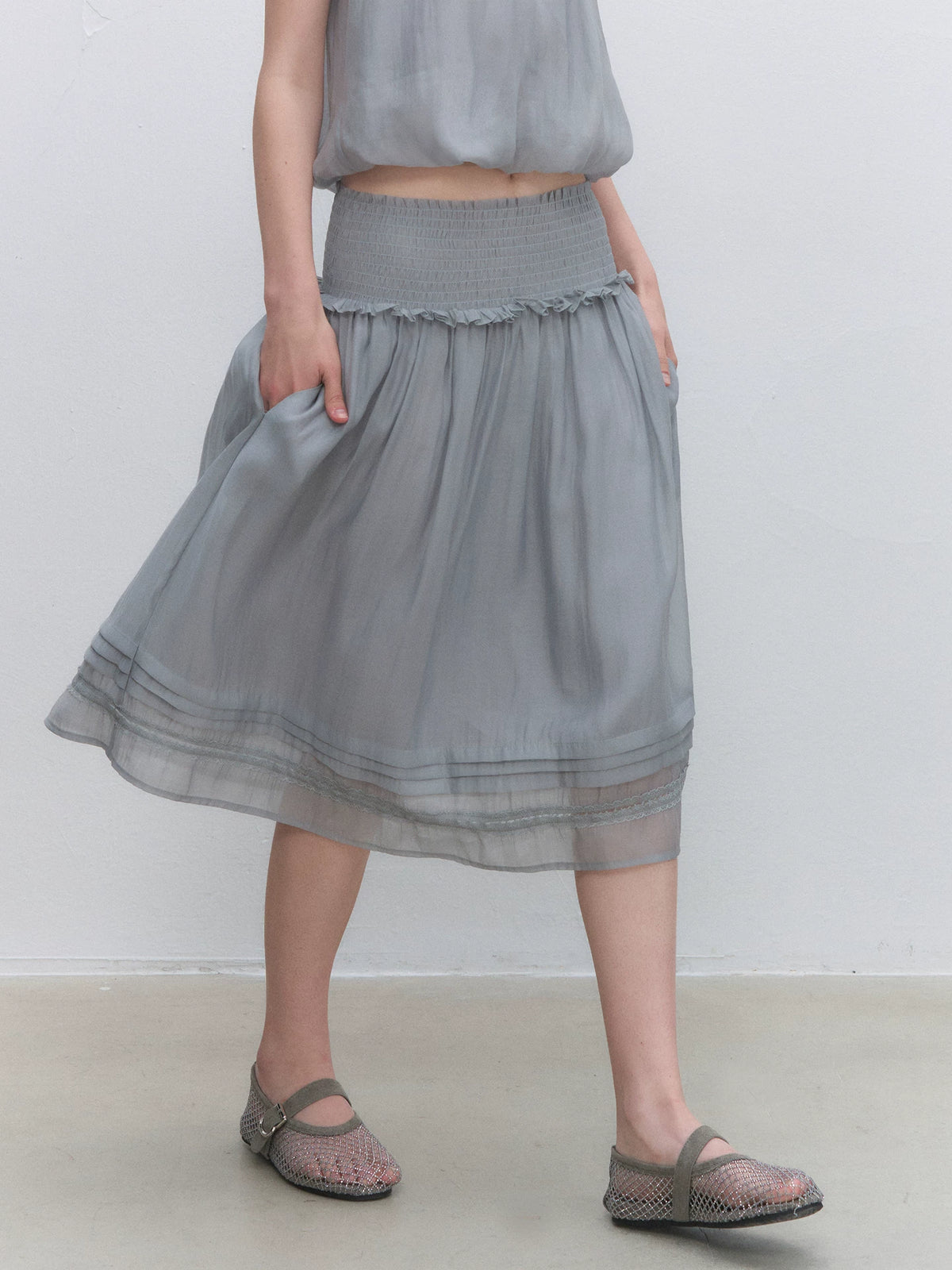 Lyocell Bubble Halter Top & Skirt Set