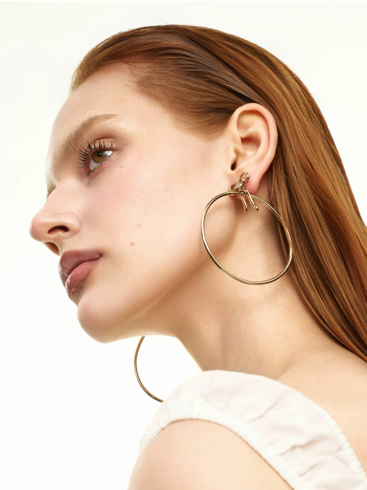 Crystal Bow Hoop Earrings