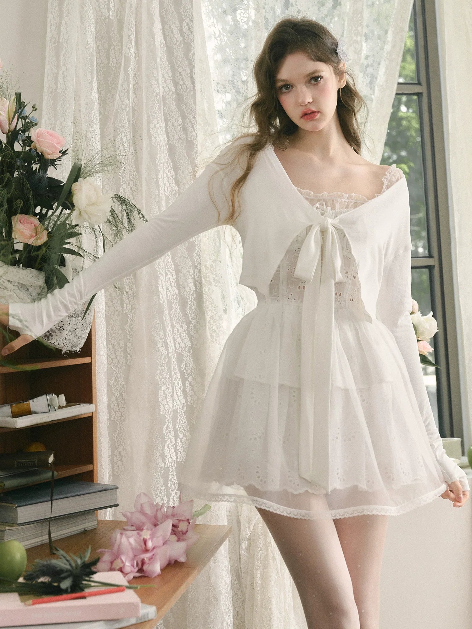 French Bow Knit Cardigan