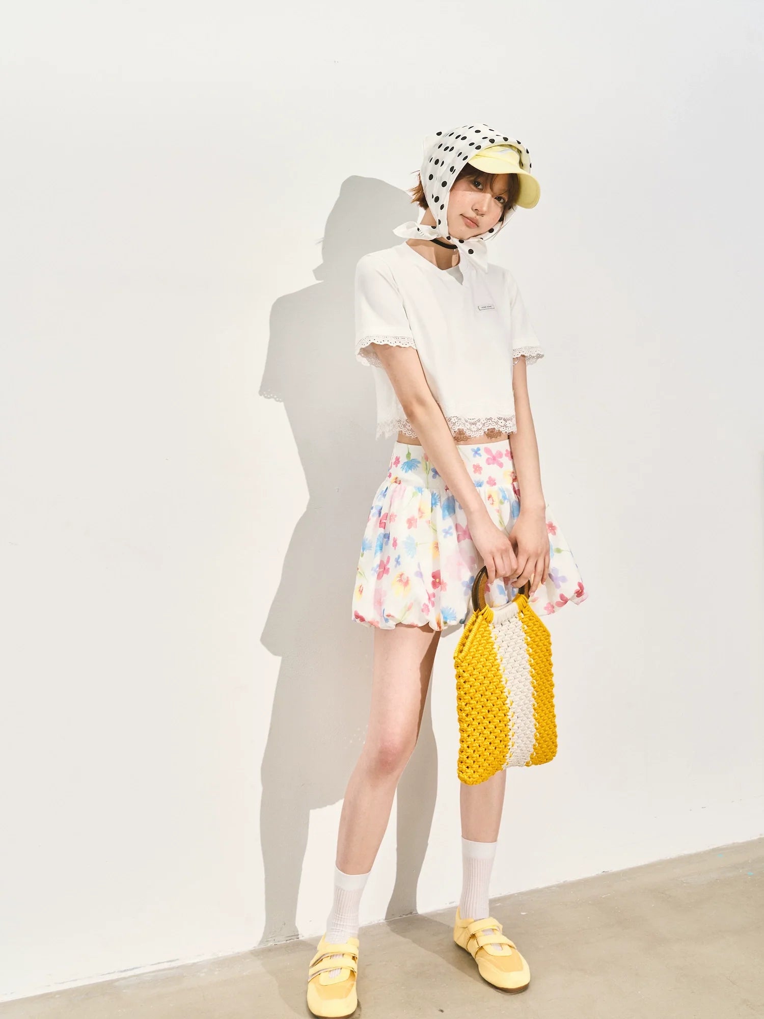 Lace-edged Patchwork Short-sleeve T-shirt