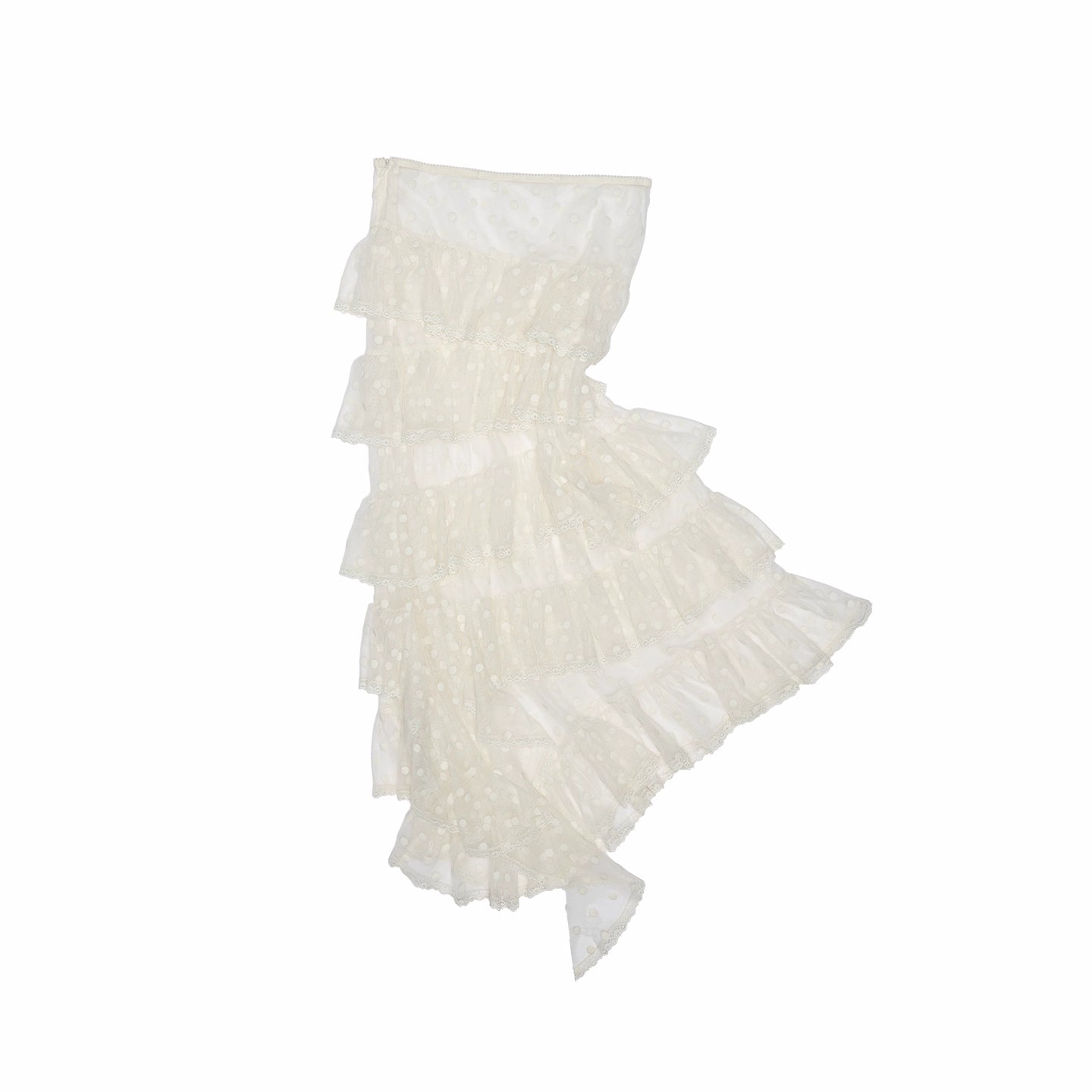 Polka Dot Lace Mesh Layered Skirt