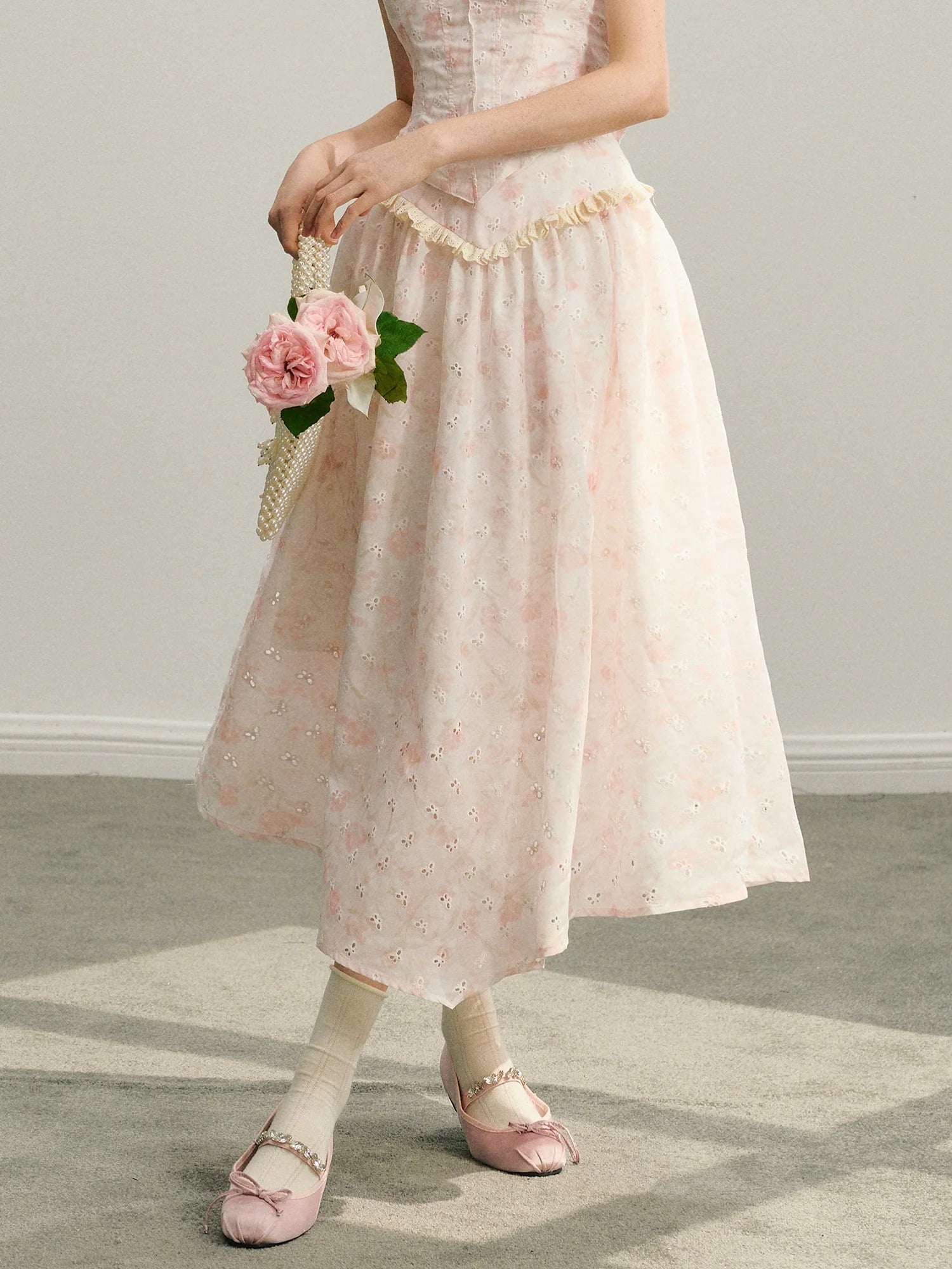 Beige Lace Crochet Top