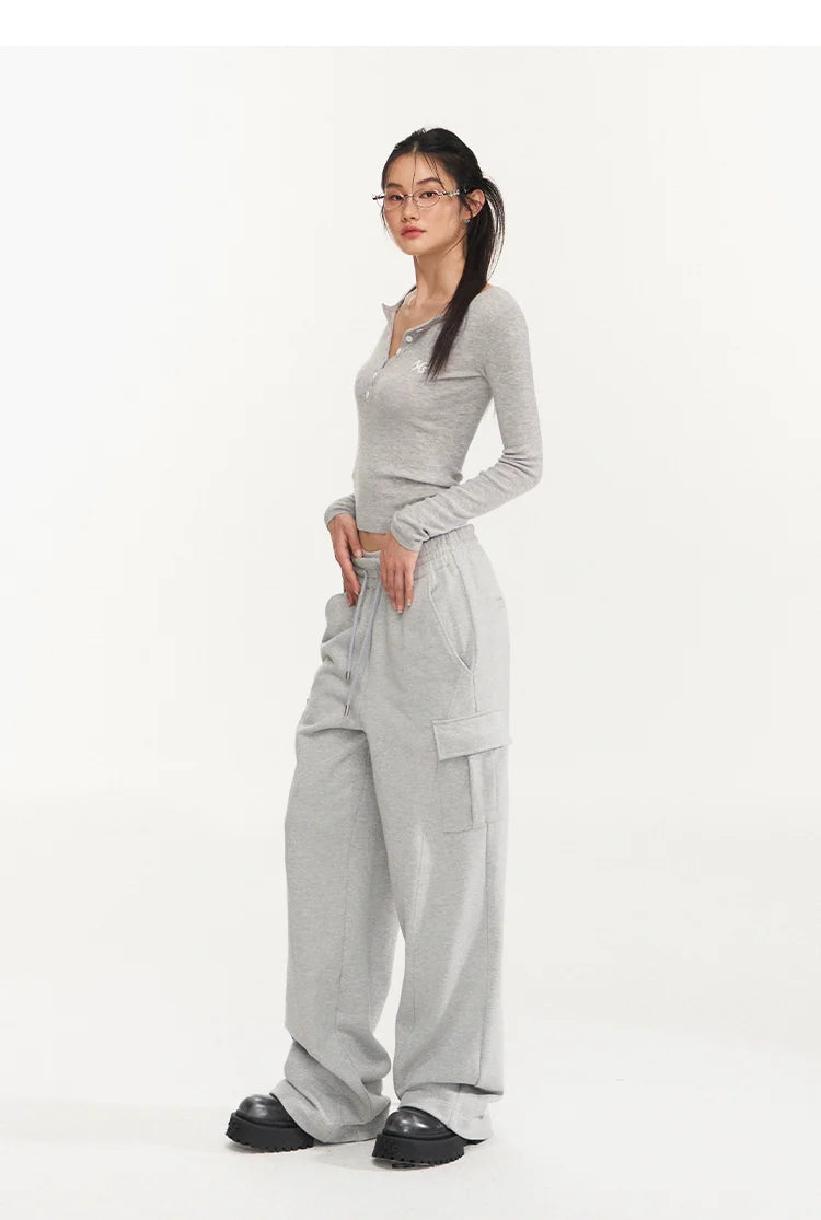 Ribbed Knit Logo Crewneck Top