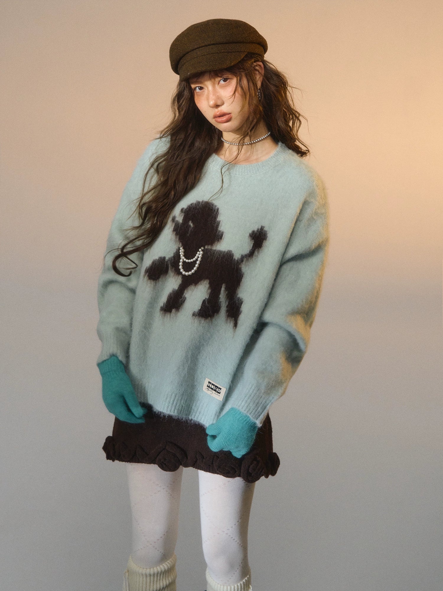 Playful-puppy Crewneck Sweater