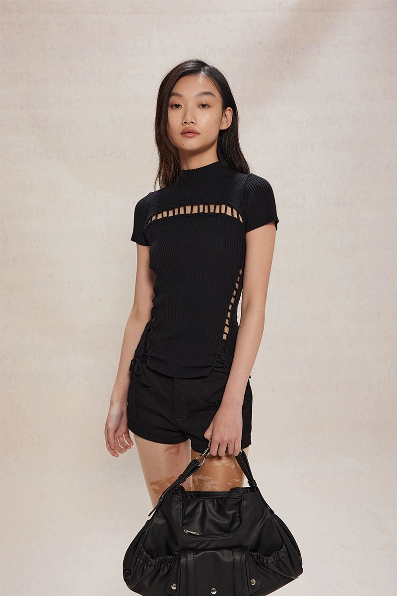 Black Waterproof Two-Way Handbag