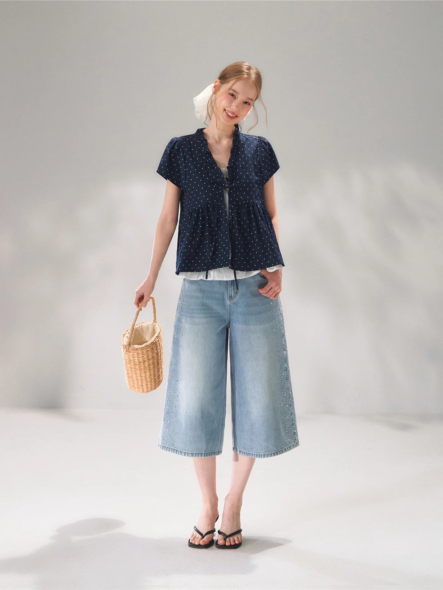 Rhinestone Capri Jeans