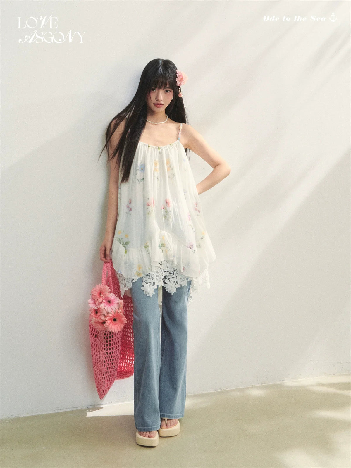 Washed Blue Slim-fit Micro-flare Jeans