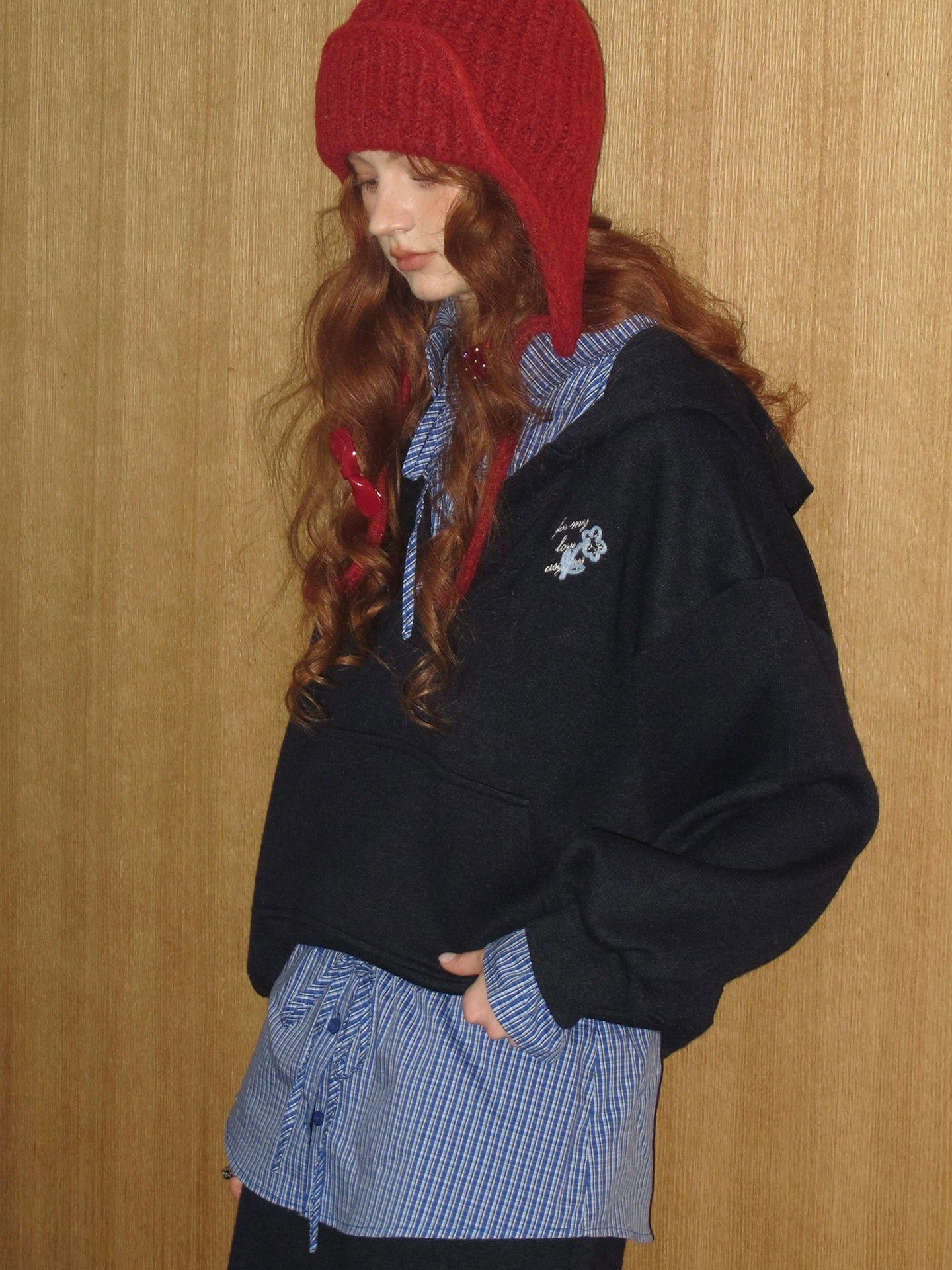 Plaid Layered Three-Piece Lounge Set