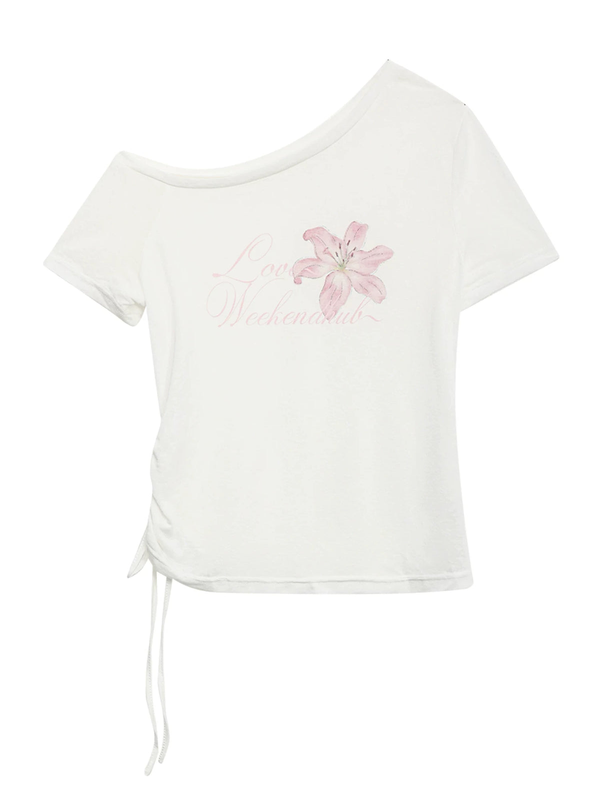 Floral One-Shoulder T-shirt