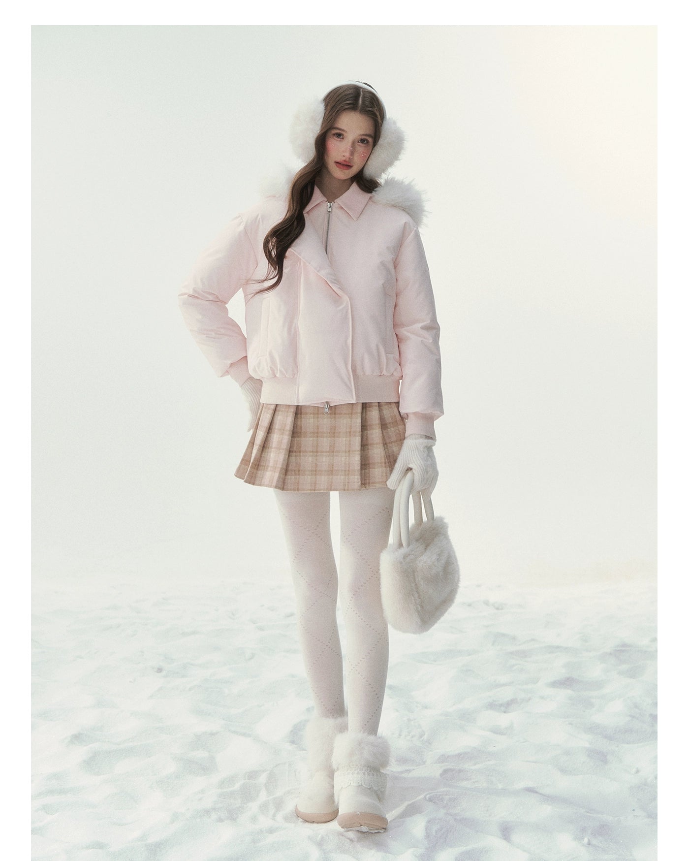 "Snow Envelope" Faux-fur Collar Down Coat