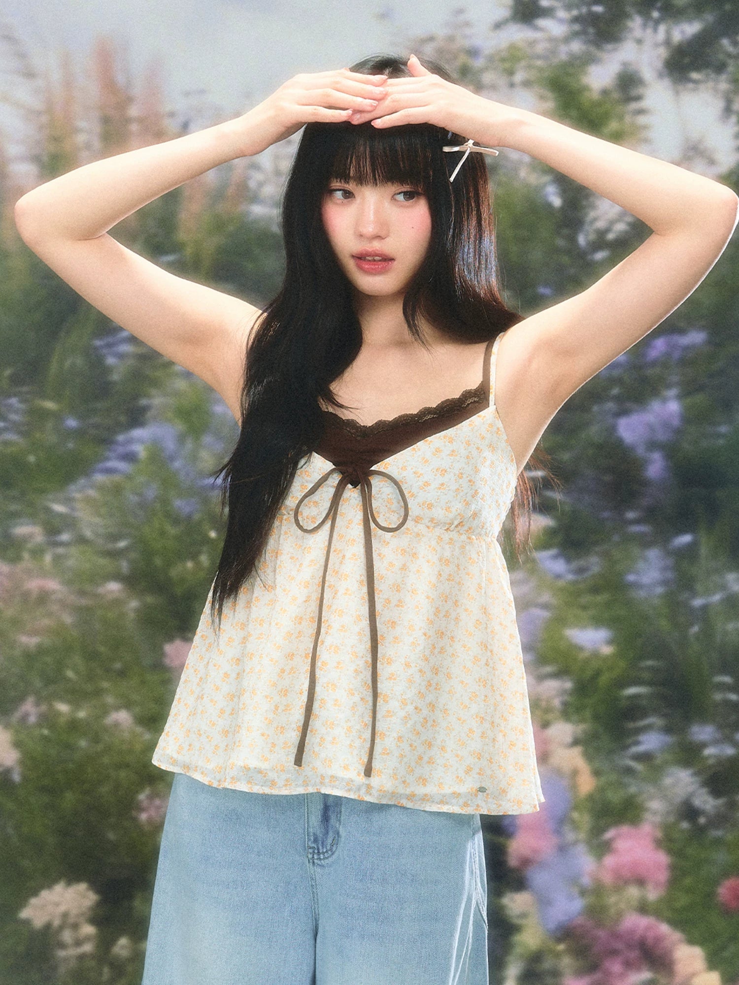 Vintage Floral Tie Cami Top