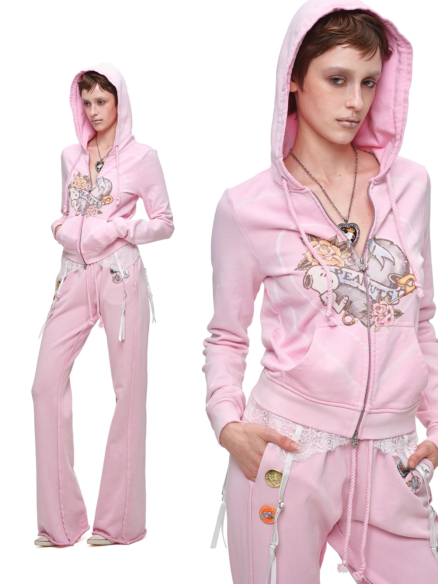 Snoopy Printed Hoodie Set