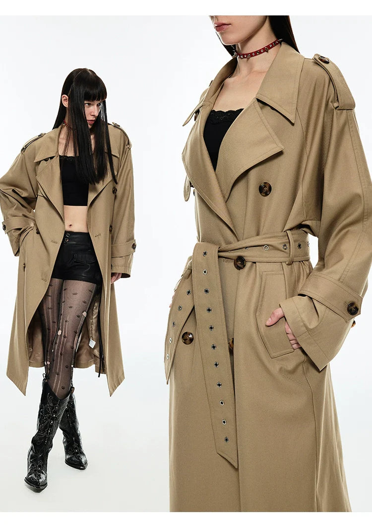 Khaki Double-Breasted Coat