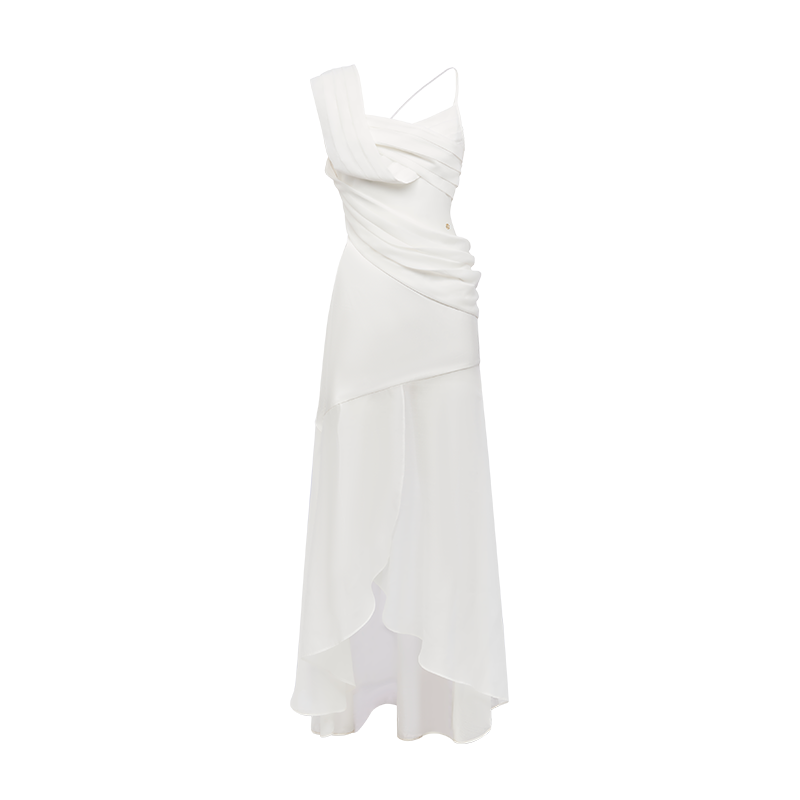 Ayla Slit Full-Skirt Dress