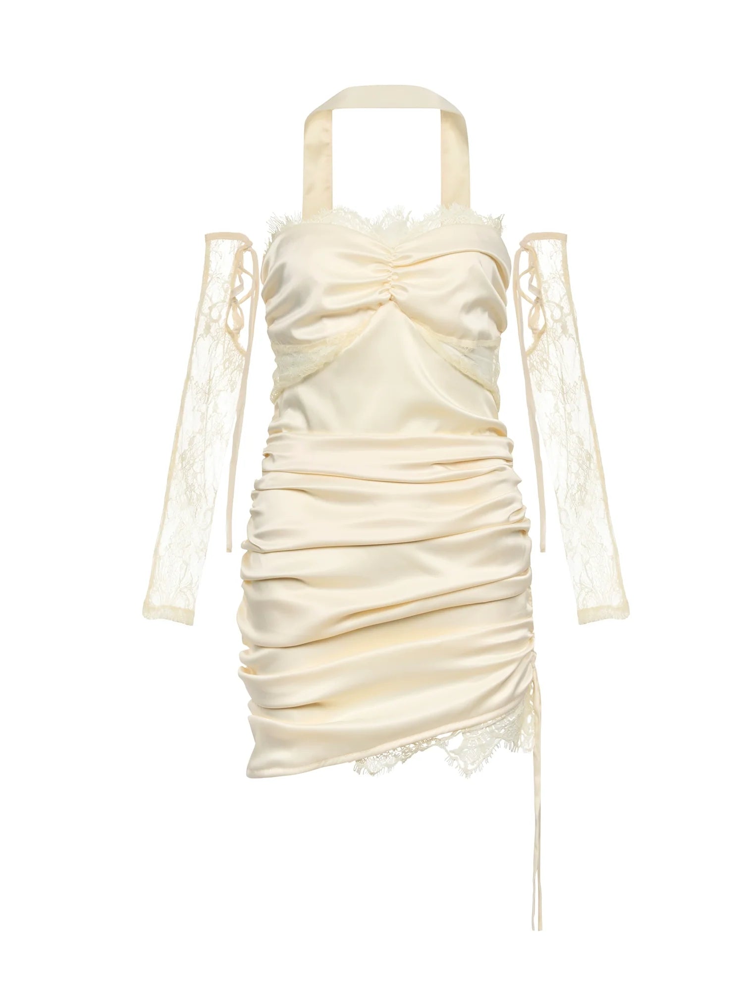 Satin Lace Slim Dress