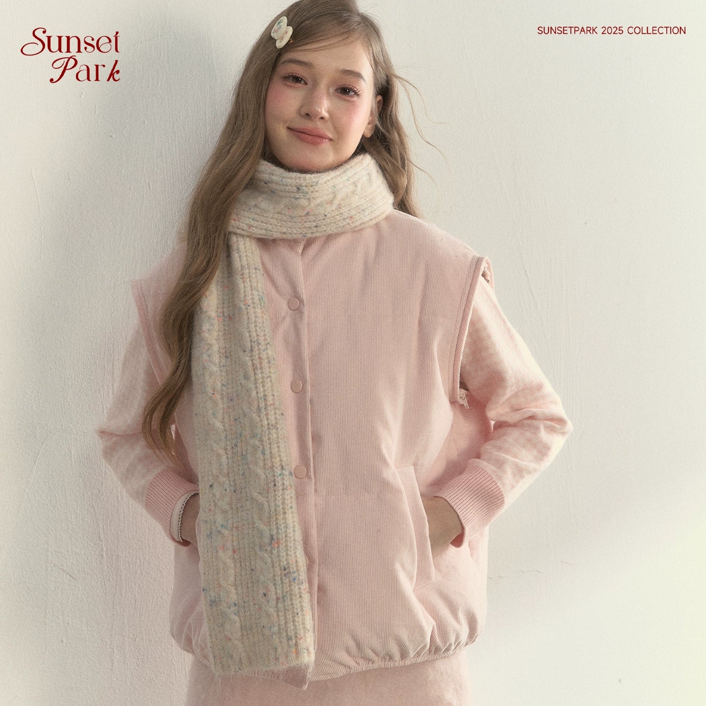 Speckled Cable Wool Scarf