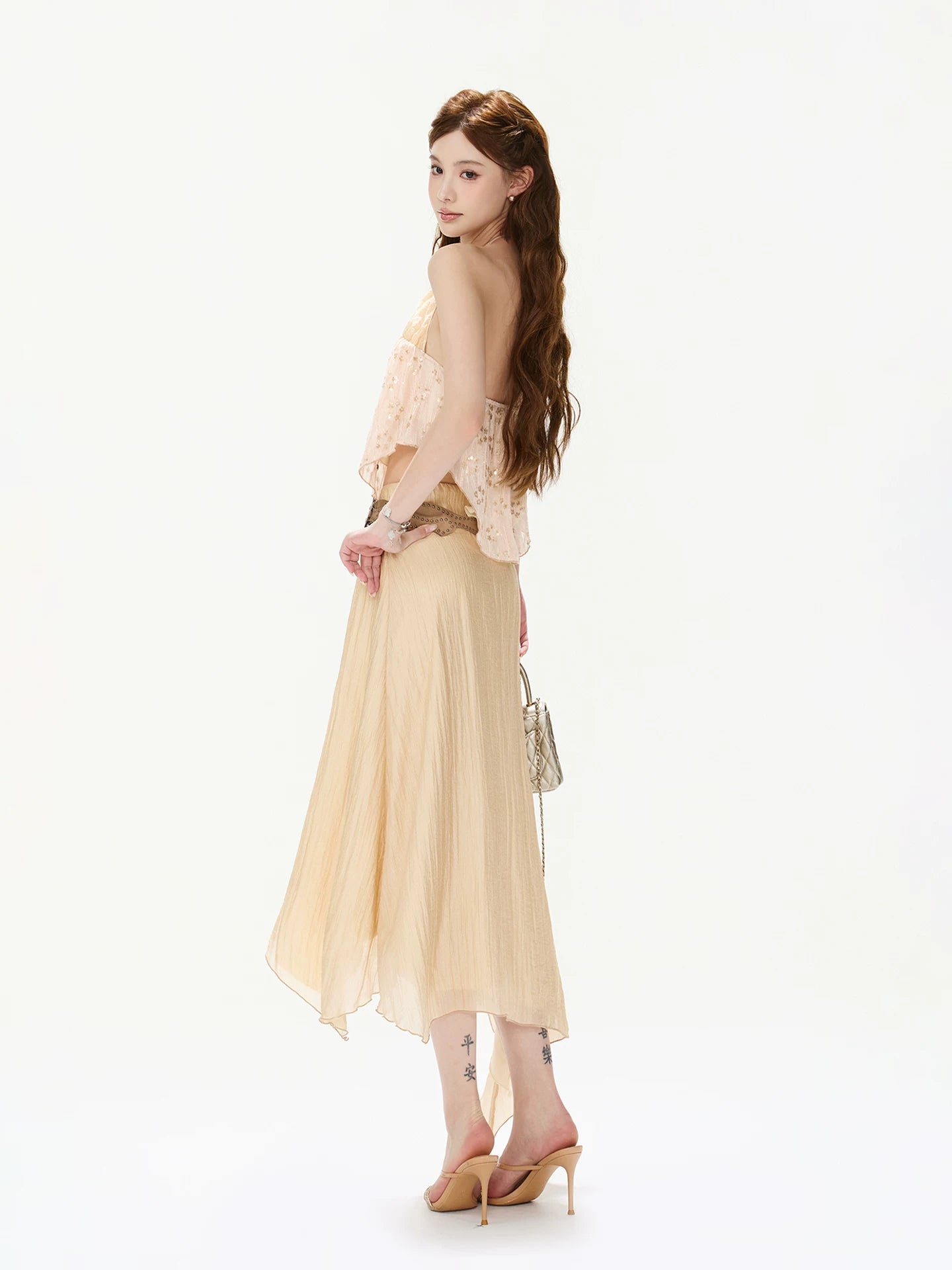 Beaded Halter Top & Skirt Set