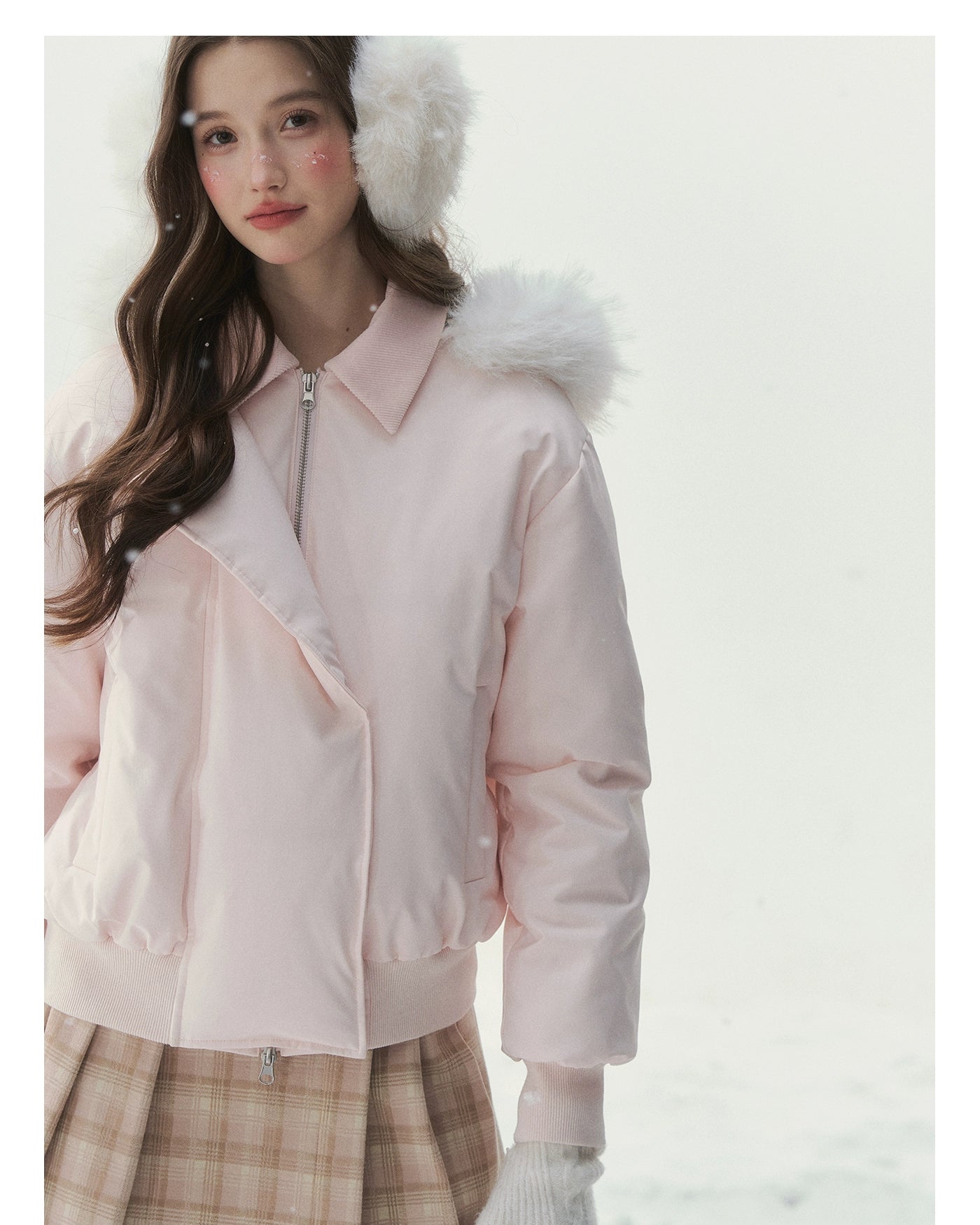 "Snow Envelope" Faux-fur Collar Down Coat