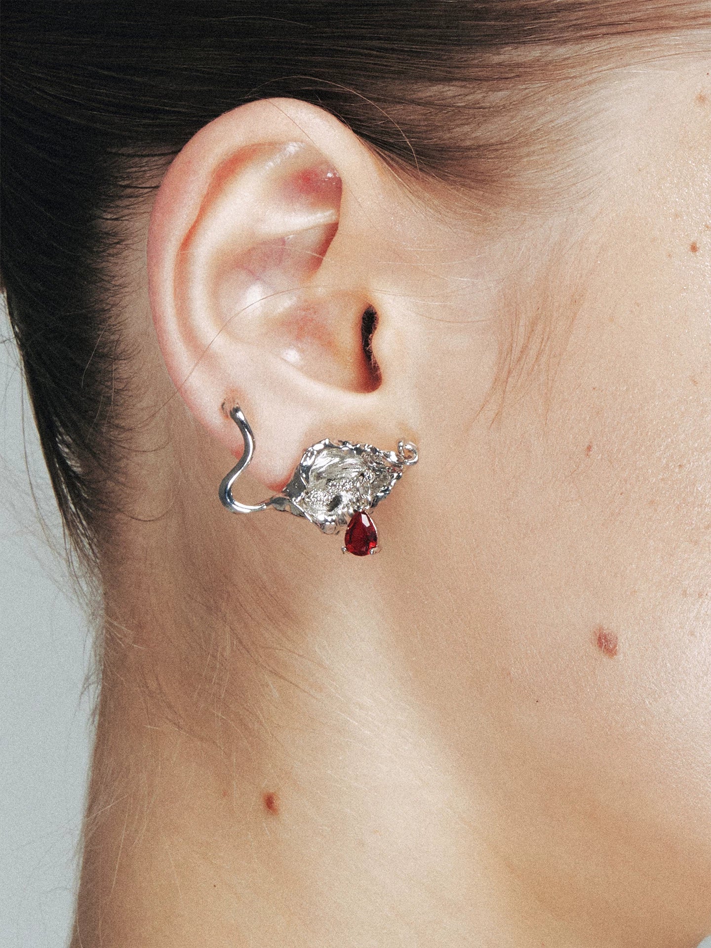 Floral Drop Crystal Stud Earrings