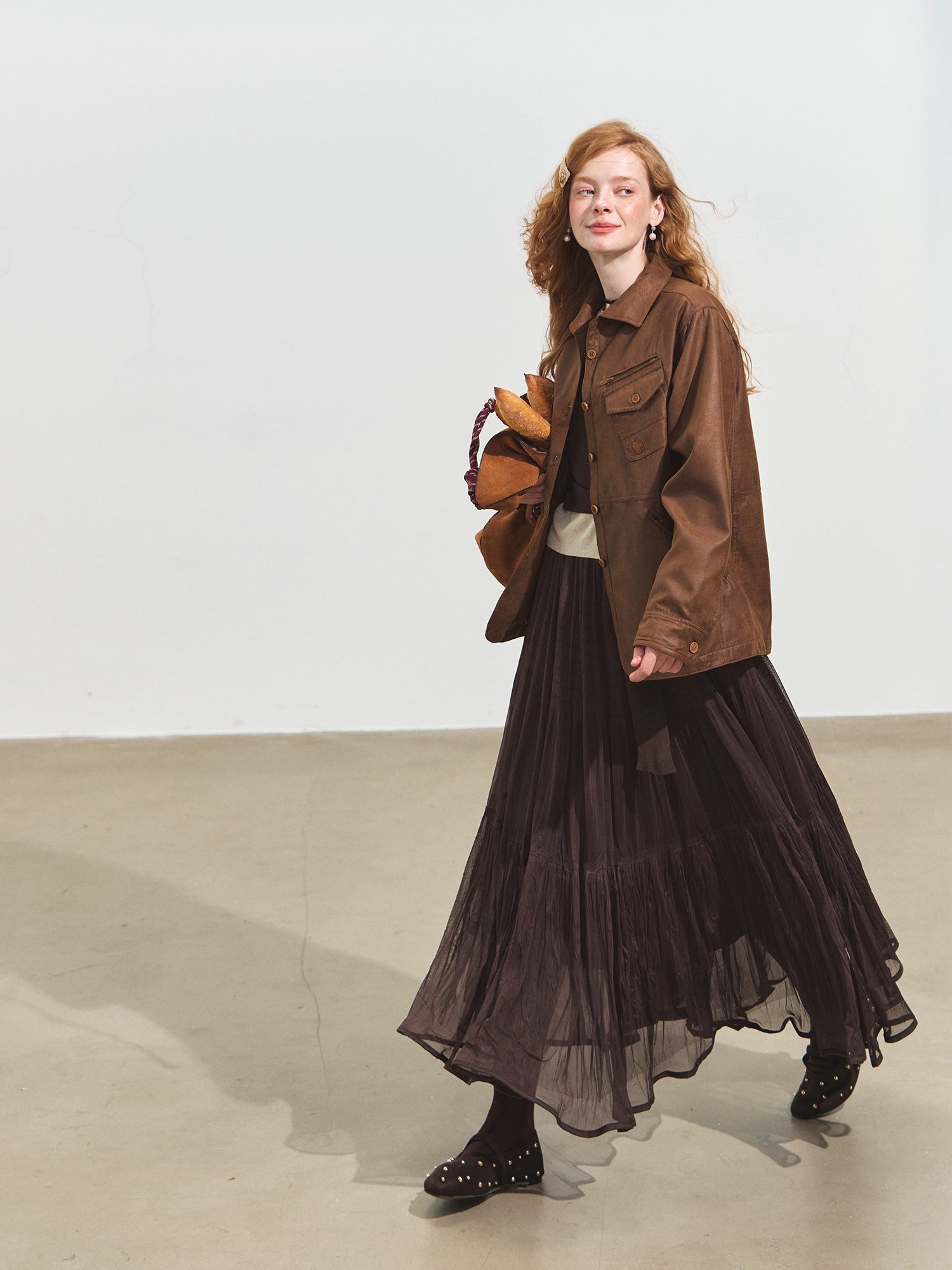 Multi-Pocket Suede Jacket