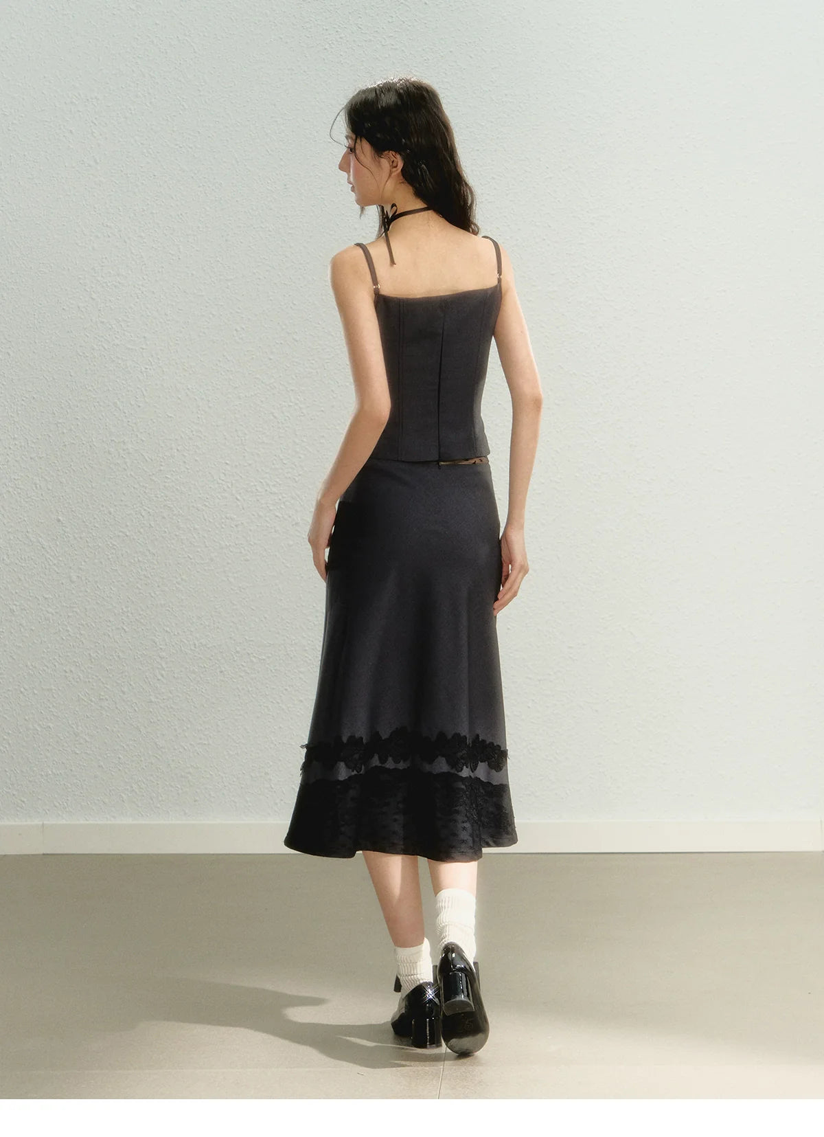 Lace Spaghetti Strap Tank Top & Mini Skirt Set