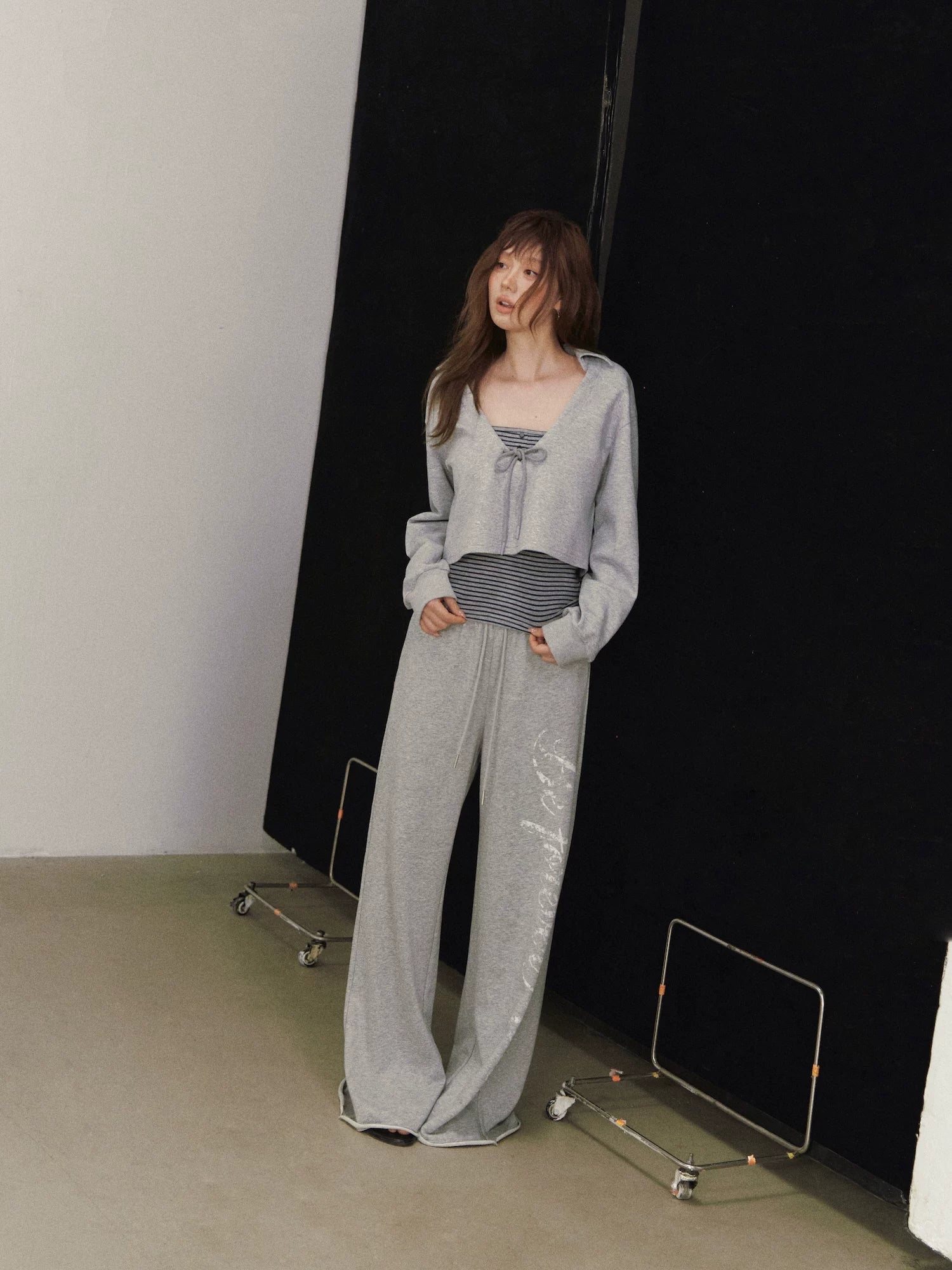 Letter Print Wide Leg Pants