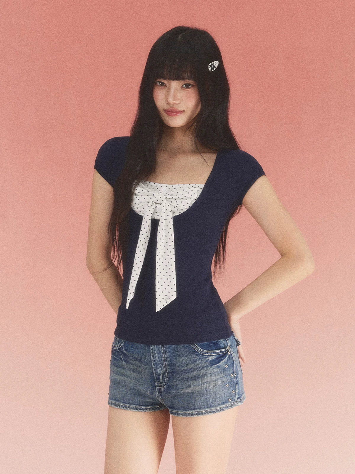 Bow Polka Dot Top