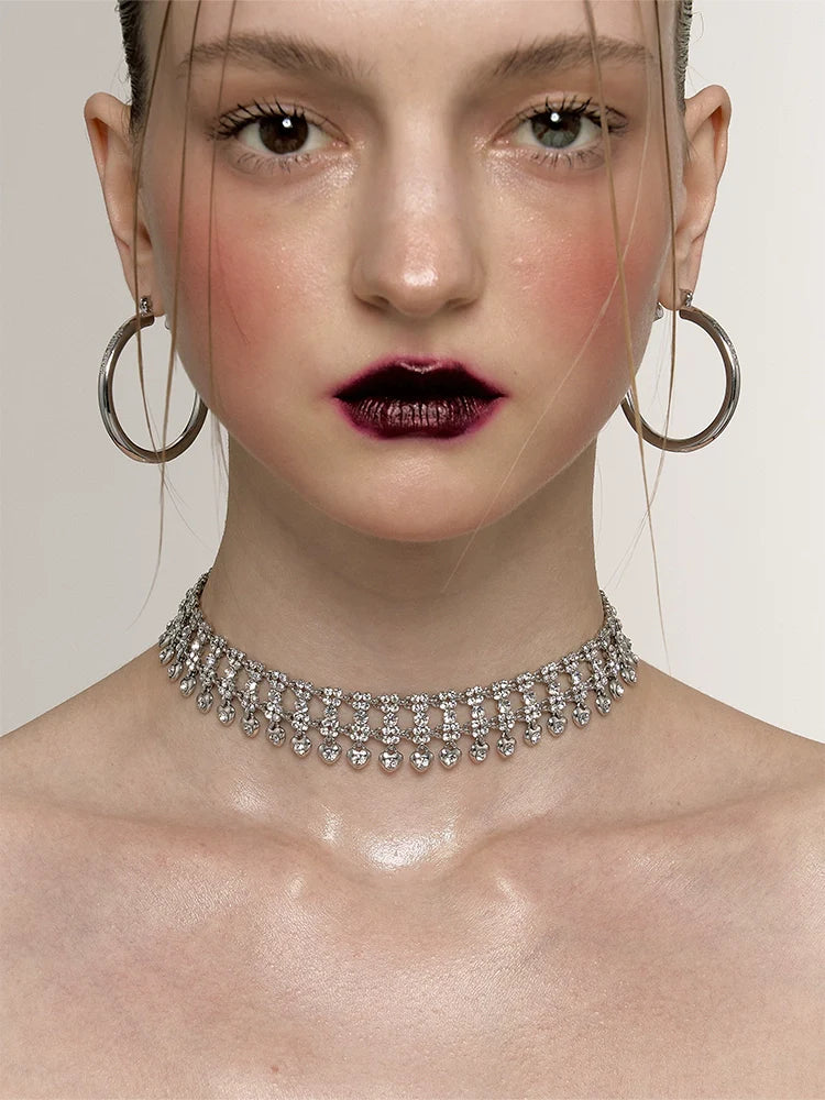 Retro Full Diamond Love Choker