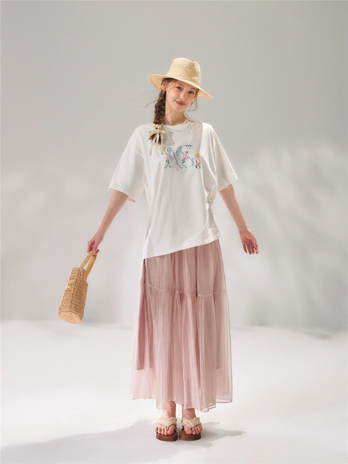 Pearl Texture Tiered Skirt