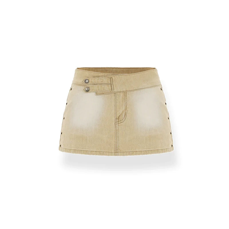 Brown Slim-Fit Bodycon Denim skirt