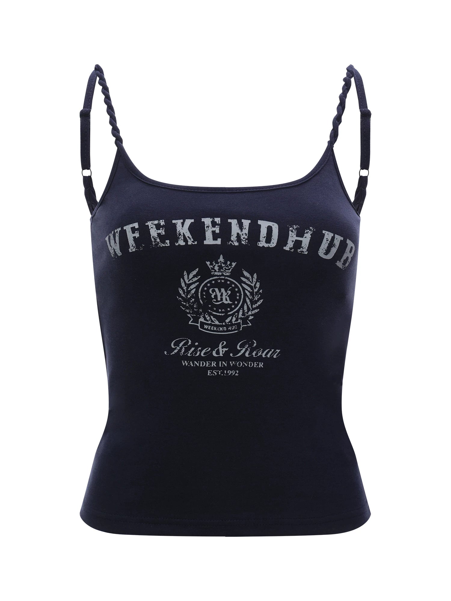Navy Blue Letter Print Camisole