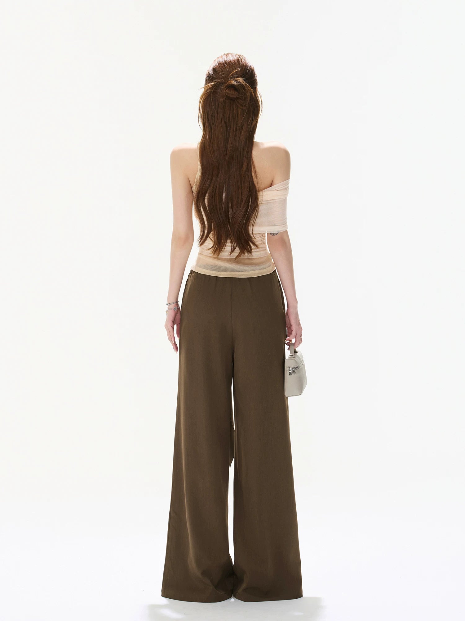 Metal Button Wide Leg Pants
