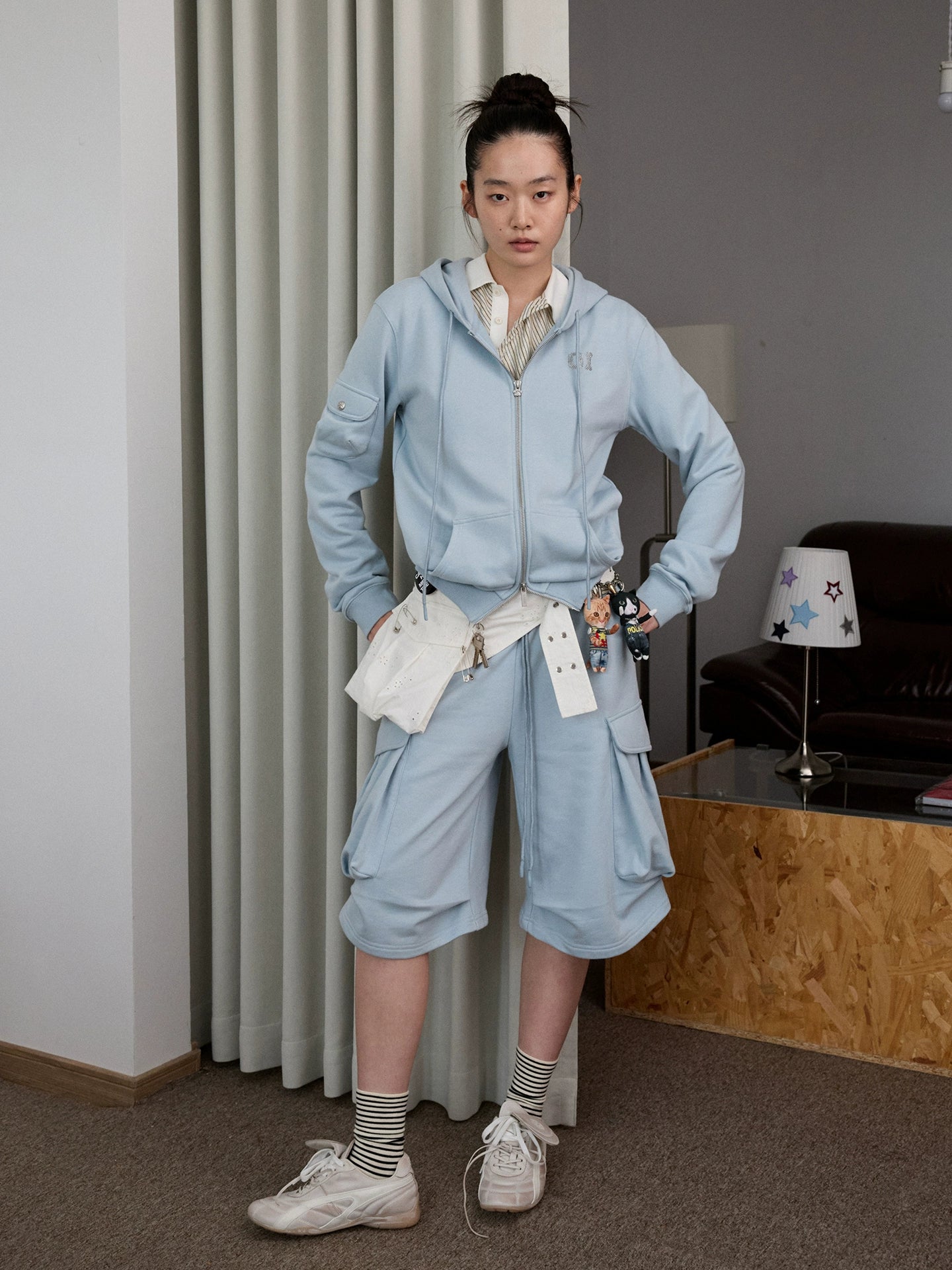 Solid Color Hoodie & Sweatpants Set