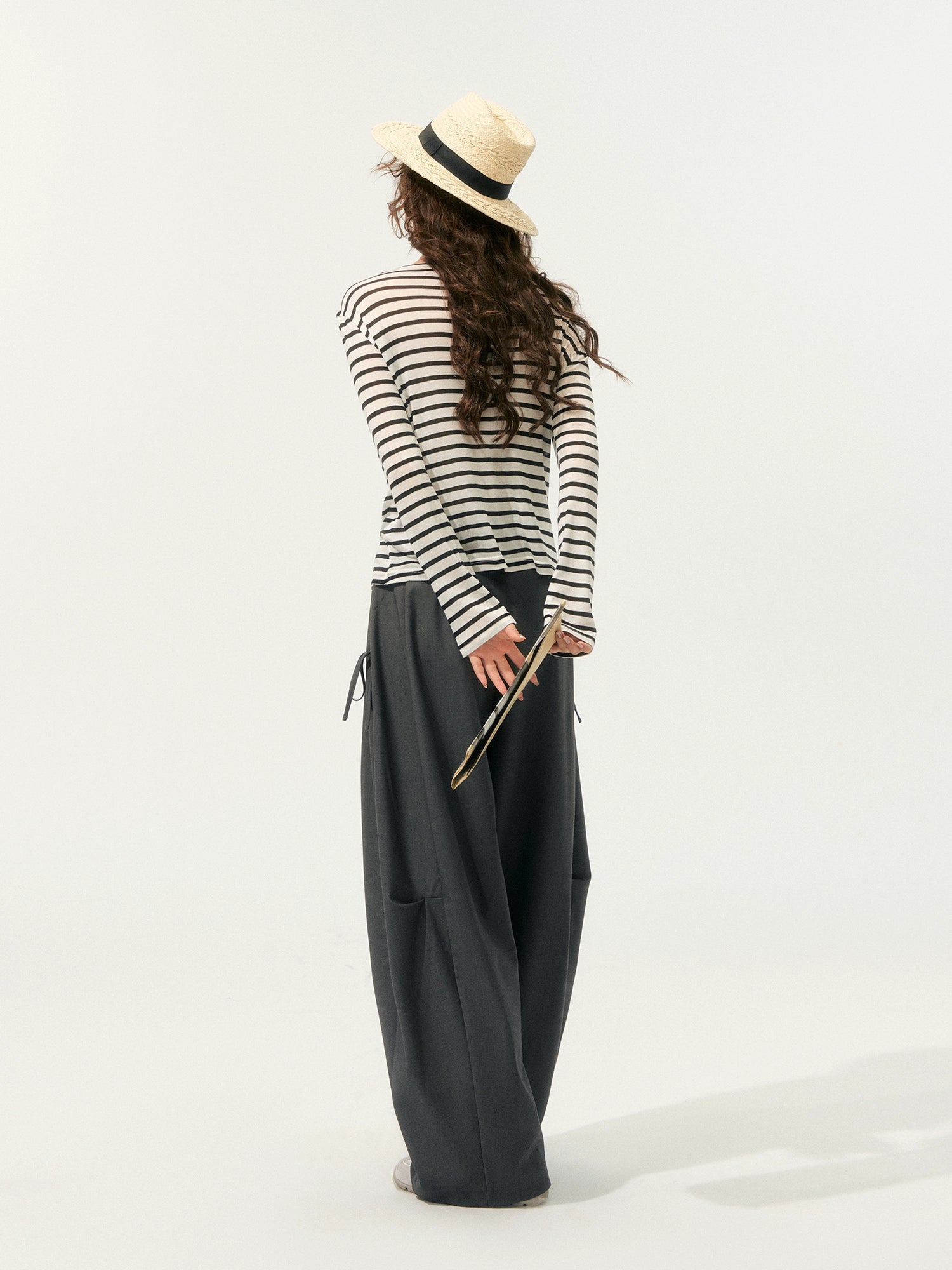 American-Style Wide-Leg Draped Scimitar Pants