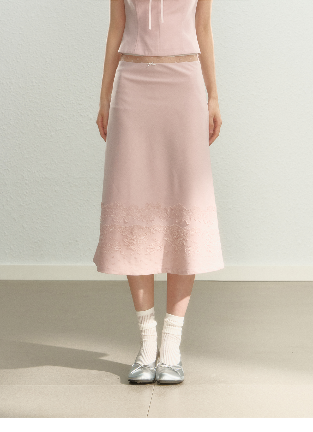 Lace Spaghetti Strap Tank Top & Mini Skirt Set