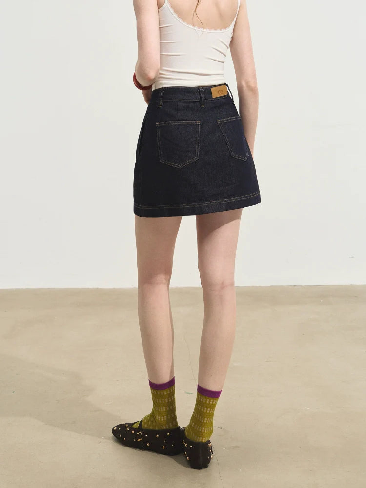 Layered Relaxed Denim Vest & Skirt Set