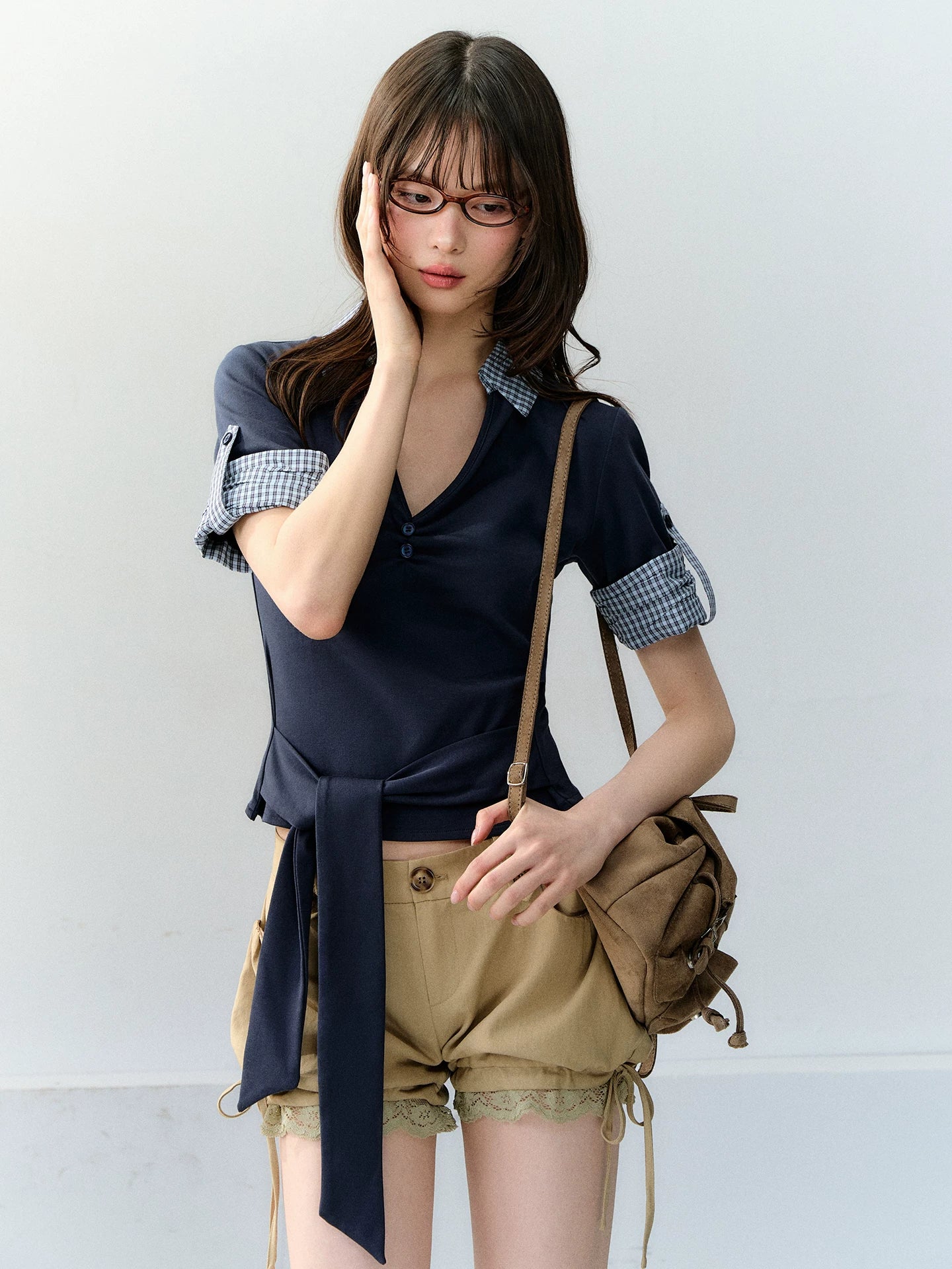 Layered Polo Knit T-Shirt