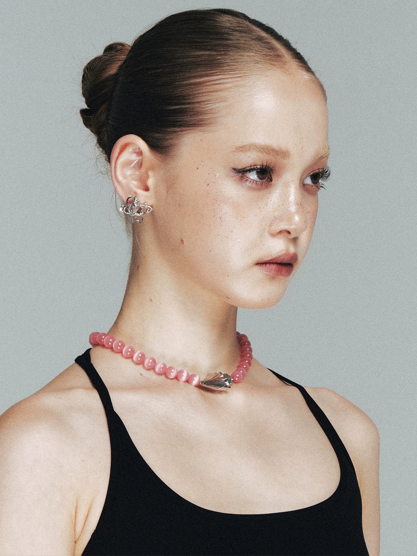Pink Crystal Seashell Star Choker